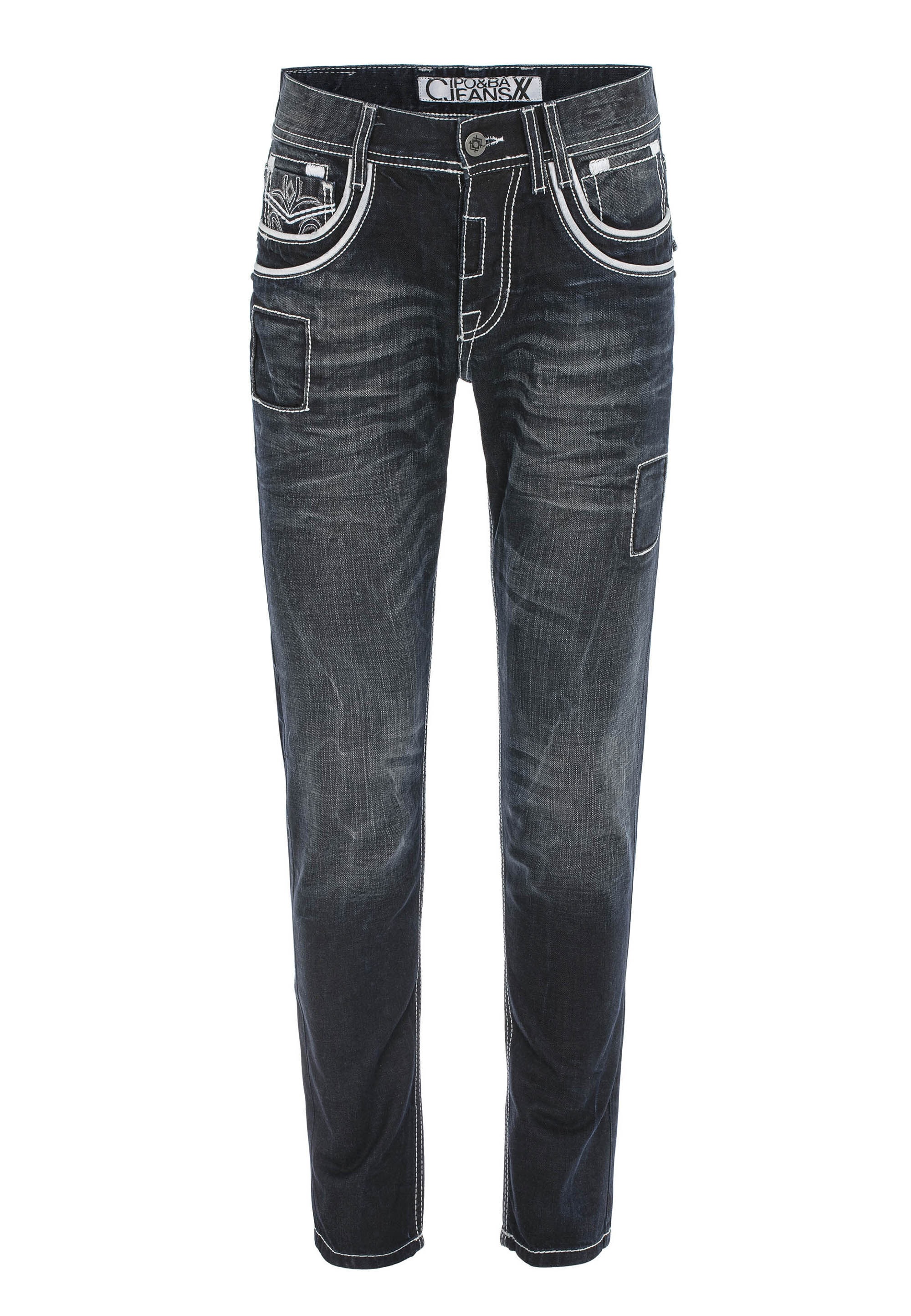 Cipo & Baxx Regular-fit-Jeans »Jeans«, mit Kontrastnähten