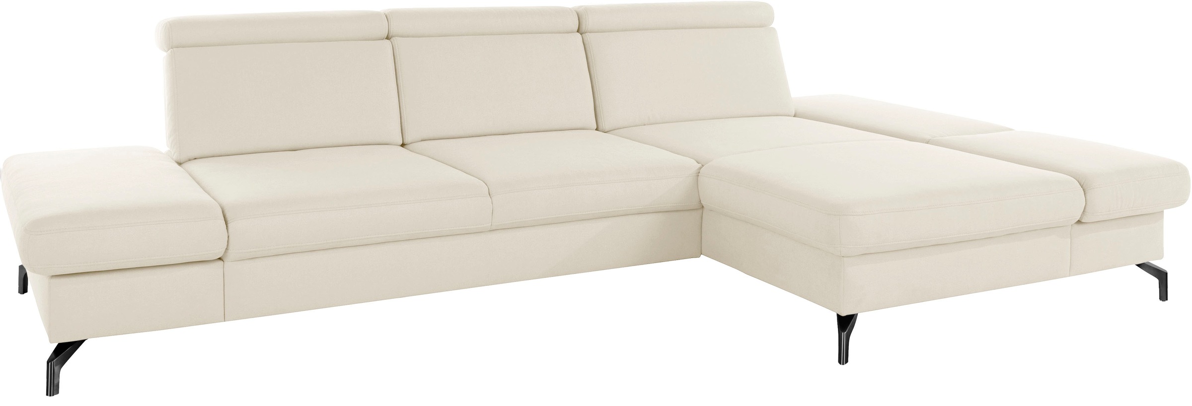 sit&more Ecksofa »Brisbane L-Form«, Fußhöhe 12 cm, inklusive Sitztiefen-, Armteil- und Kopfteilverstellung