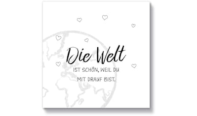 Holzbild »Die Welt«, Sprüche & Texte, (1 St.)