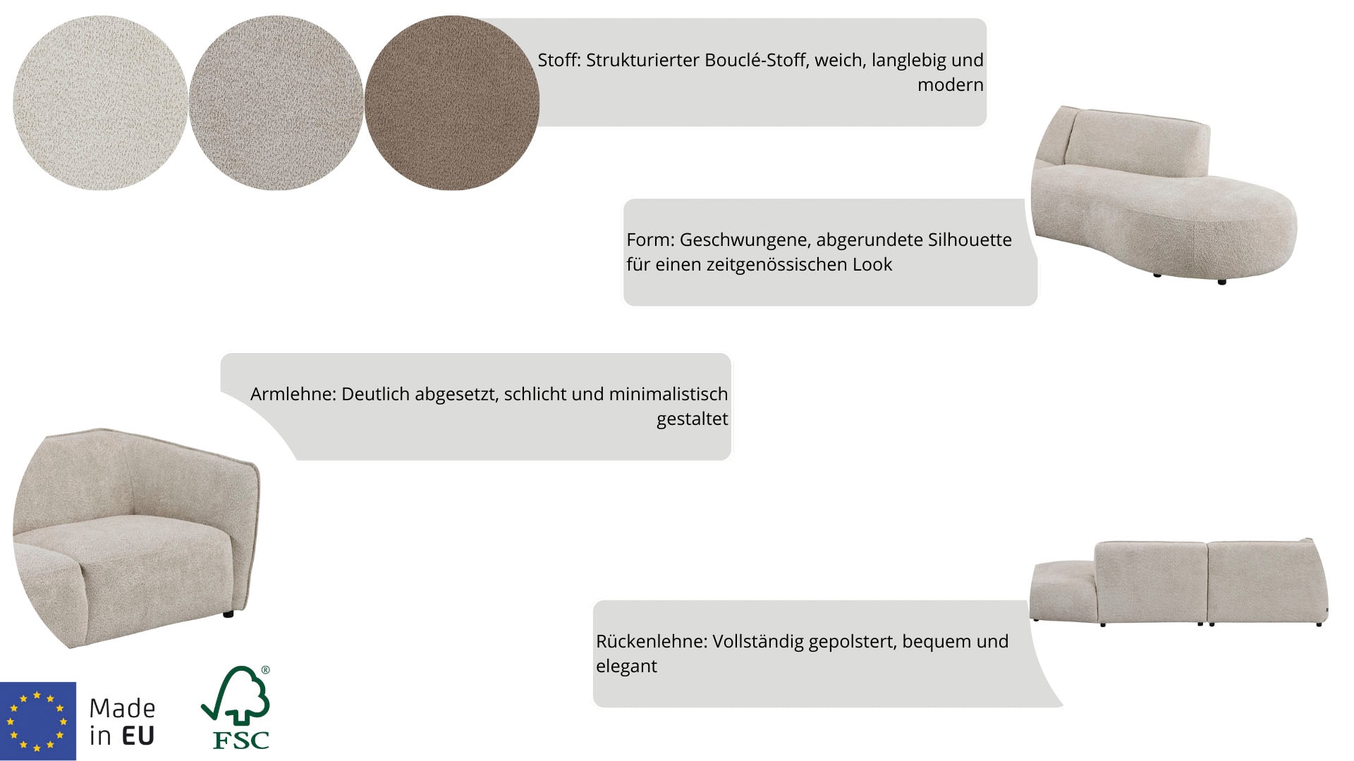 andas 2,5-Sitzer »Ostrup«, schlichtes modernes Design, in verschiedenen Farben