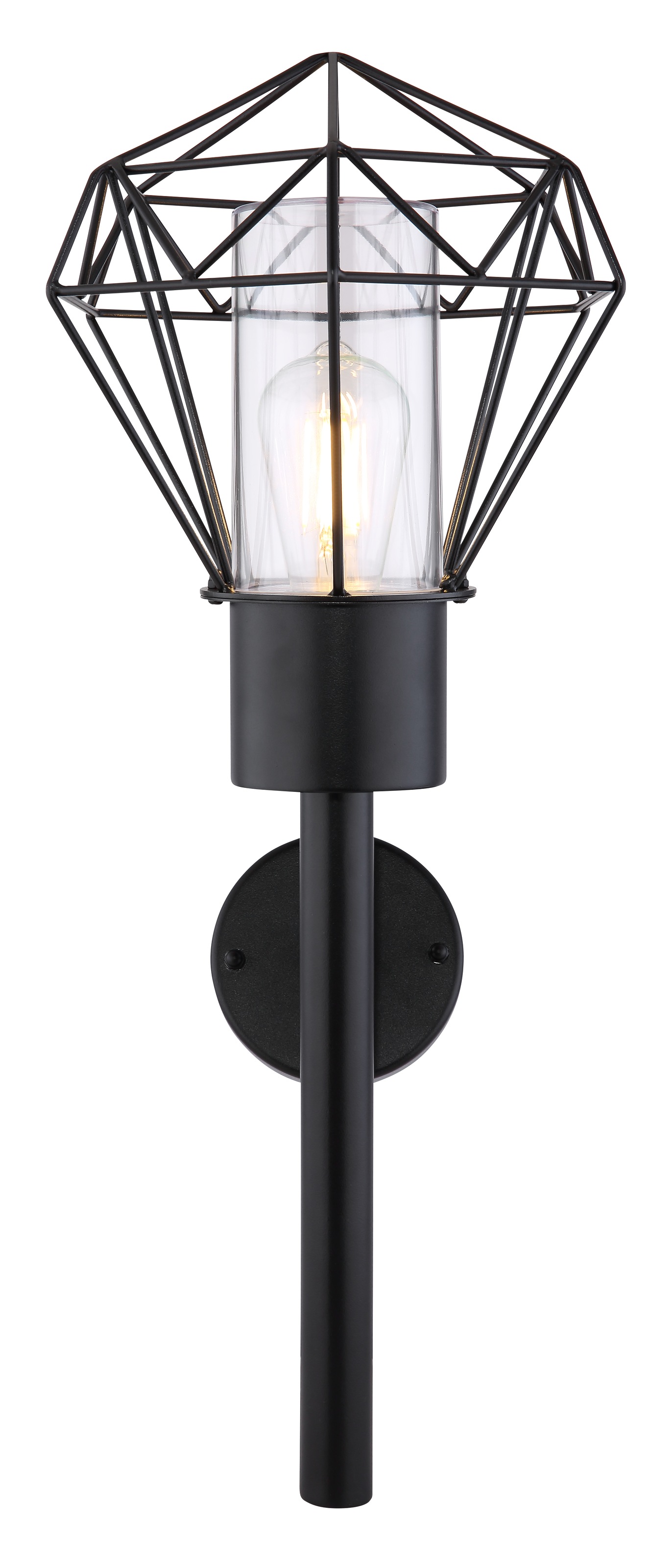 GLOBO LIGHTING Außen-Wandleuchte »HORACE« E27 1 Stk. Außenleuchte Edelstahl schwarz mit Klarglas, IP44, E27 15W