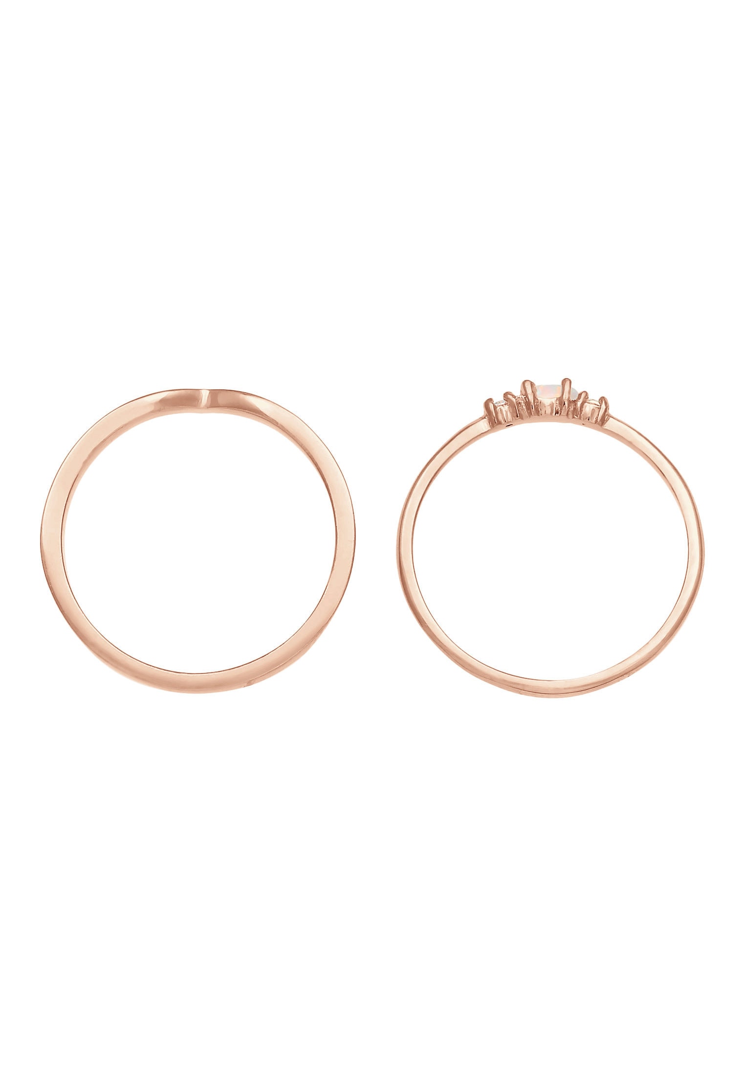 Elli Ring-Set »Ring Marquise Opal Zirkonia Dreieck ( 2 tlg) 925 Silber«