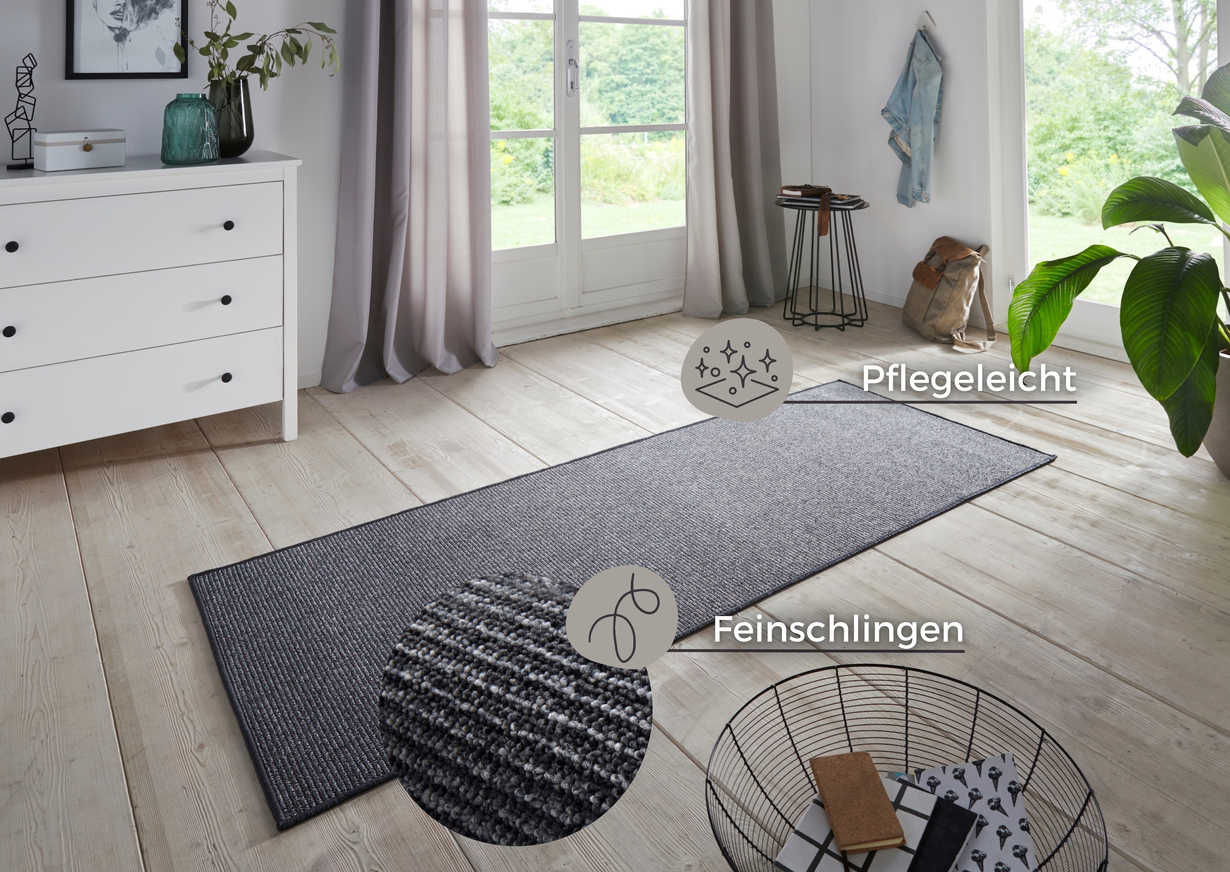 HANSE Home Läufer »Bouclé«, rechteckig, 5 mm Höhe, Rutschfest, Sisal Optik, Teppichläufer, Teppich, Küche, Flur, Schlicht