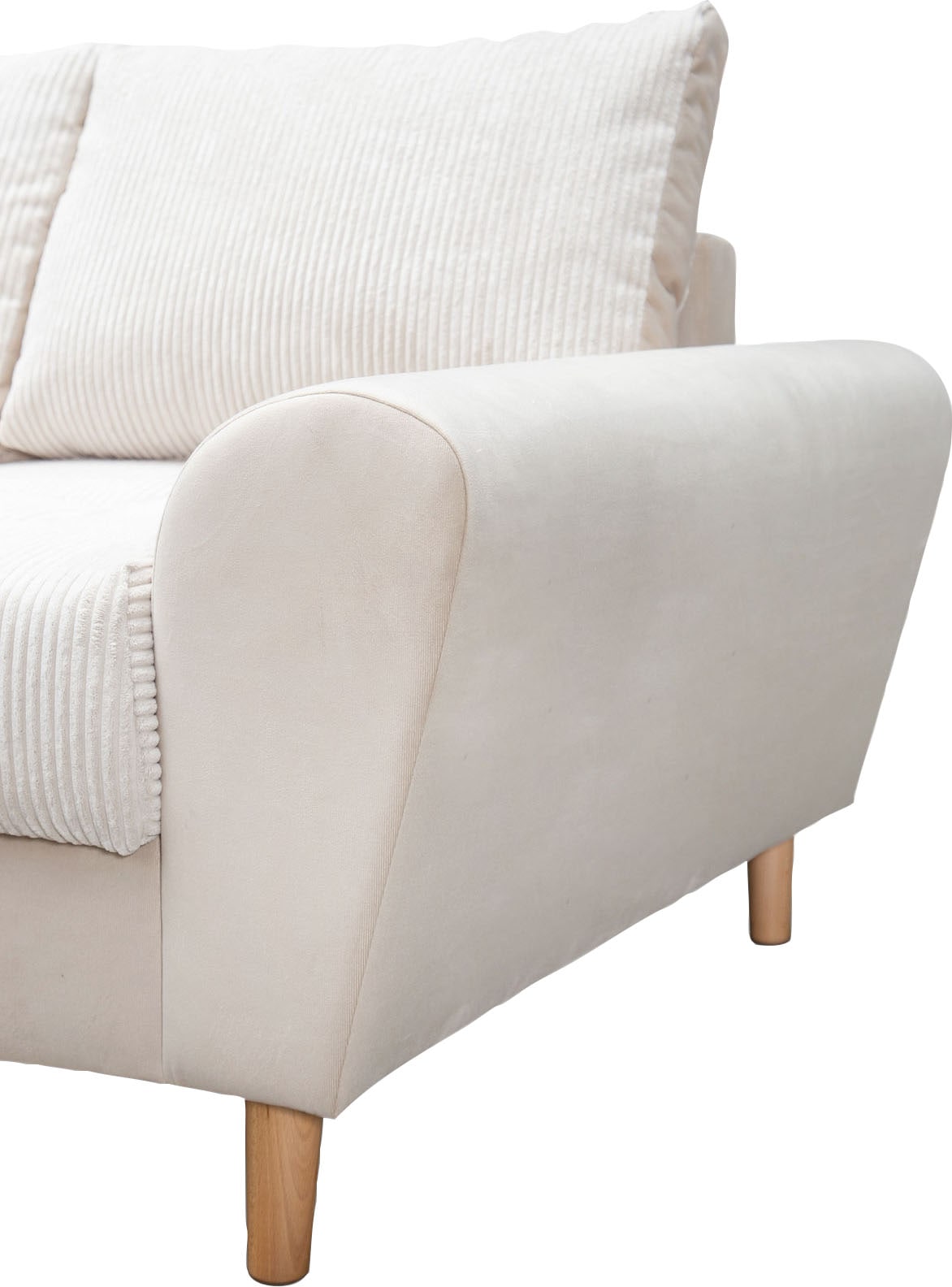 Home affaire Ecksofa »Rice L-Form«, (Set, mit Hocker), mit Bonnellfederkern, Hocker & Kissen, Ottomane beidseitig montierbar