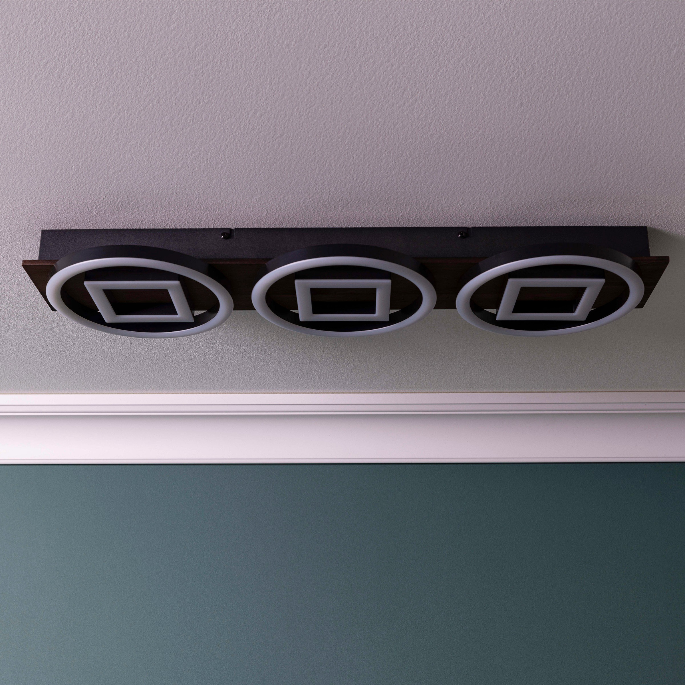 Brilliant LED Deckenleuchte »Maureen«, LED Deckenlampe, 67x20 cm, 3500 lm, 3000 K, dimmbar,schwarz matt