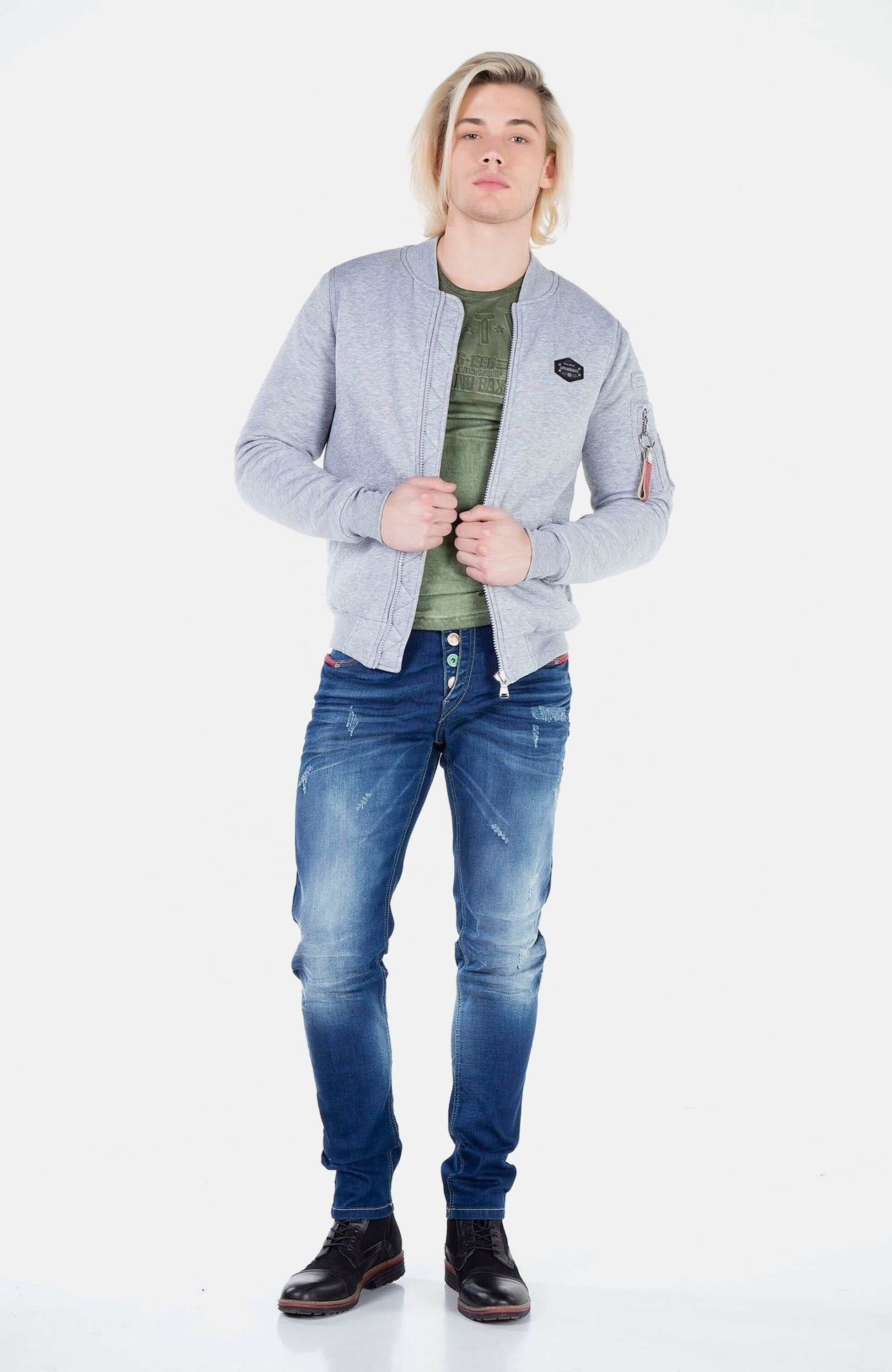 Cipo & Baxx Bomberjacke »Jacken«, ohne Kapuze, mit Brust Logo, CJ-151