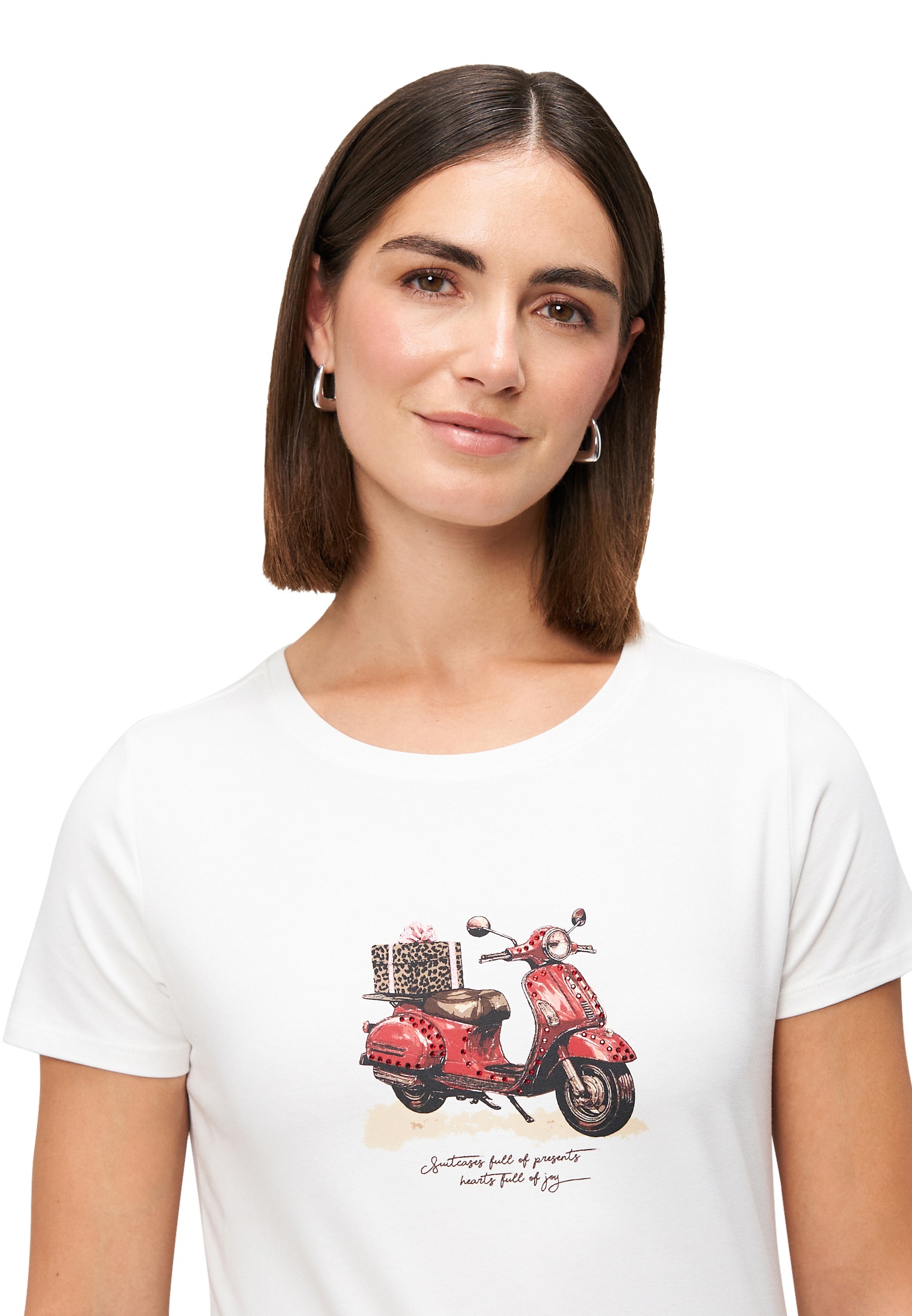 Zero Kurzarmshirt »Damen mit Glitzersteinchen« 1 Stk. weiteres Detail