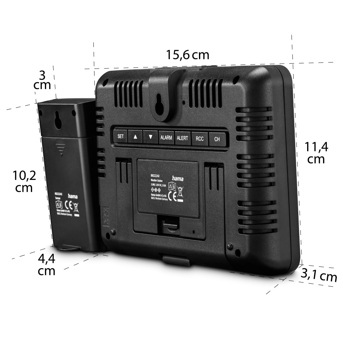 Hama Wetterstation »Wetterstation mit Farbdisplay, Außensensor, Wetter, Alarm, Temparatur« ()