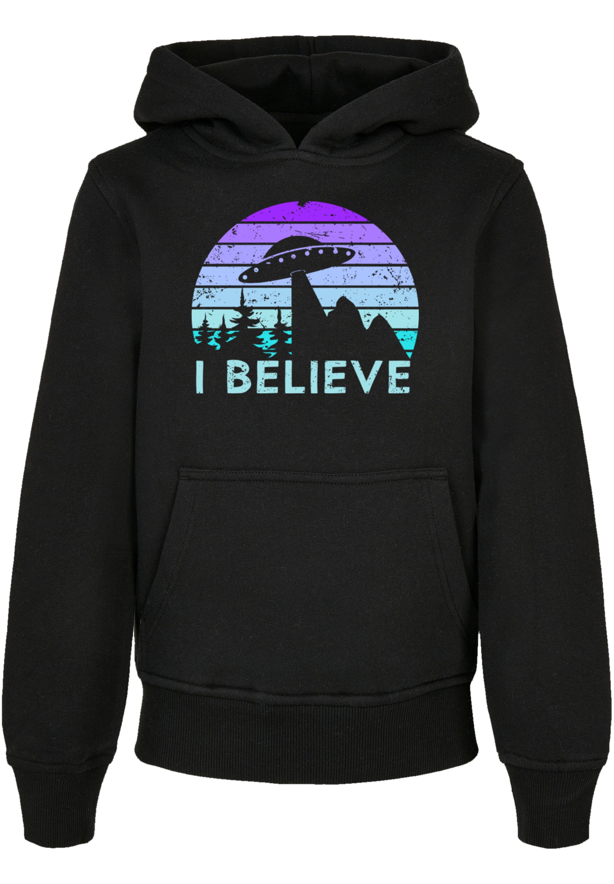 F4NT4STIC Kapuzenpullover »I BELIEVE UFO Alien Spacecraft Retro«, Premium Qualität