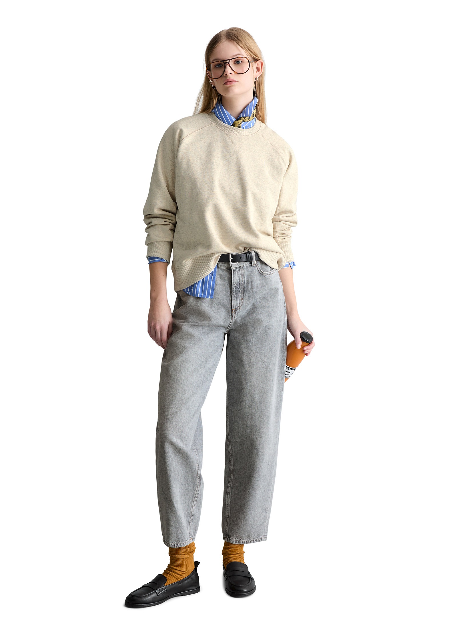 Marc O'Polo DENIM Sweatshirt »mit Rippstrick-Bündchen«
