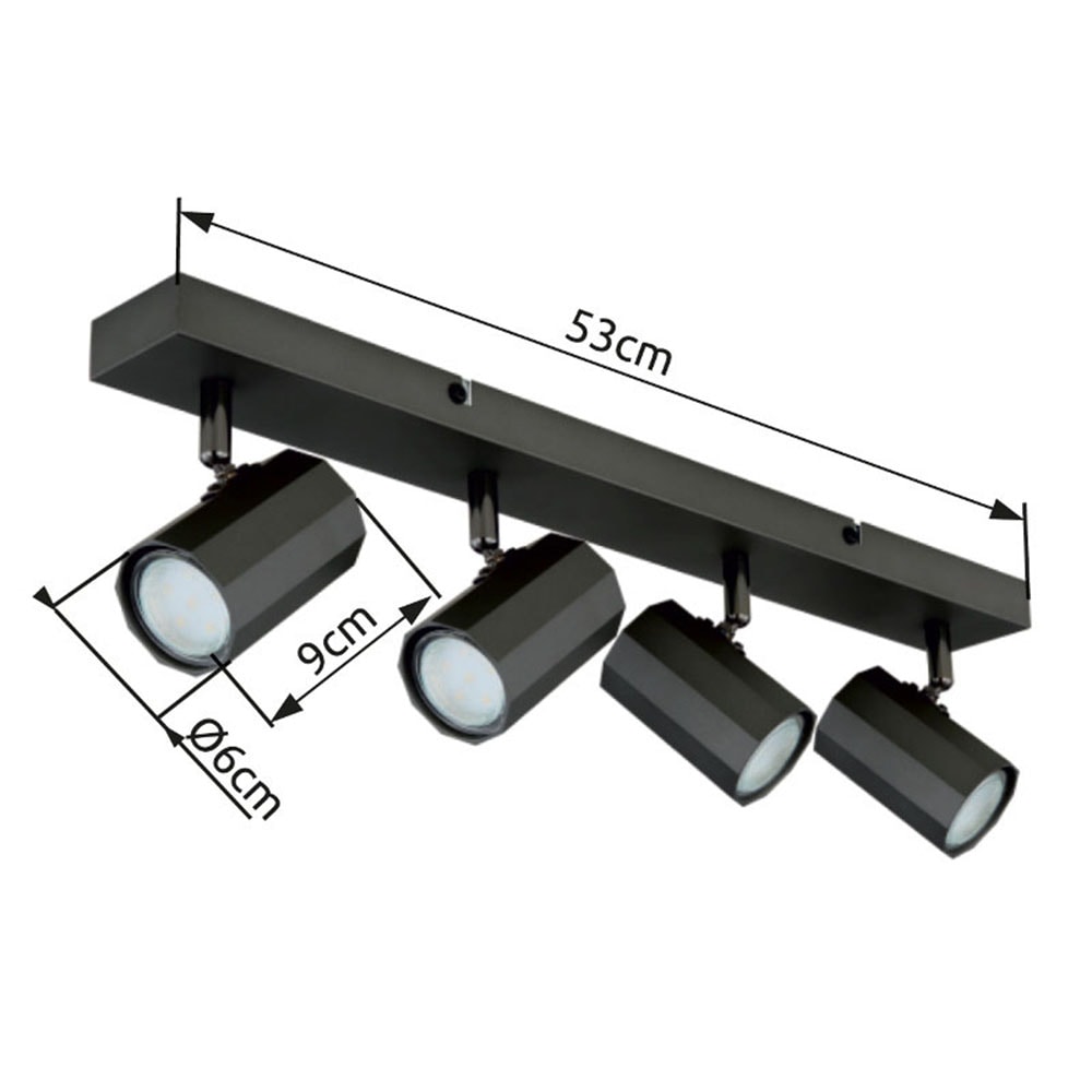 GLOBO LIGHTING Deckenstrahler »JAMES«, Leuchtmittel GU10 | ohne Leuchtmittel, Deckenspot/grau/Wohnzimmer/Flur/Schlafzimmer