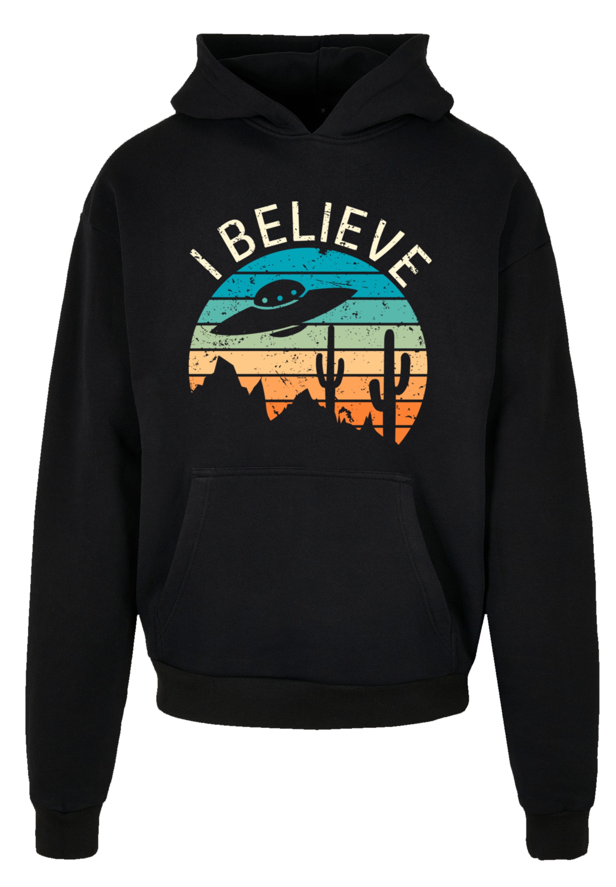 F4NT4STIC Kapuzenpullover »I Believe UFO Alien Sonnenuntergang«, Premium Qualität