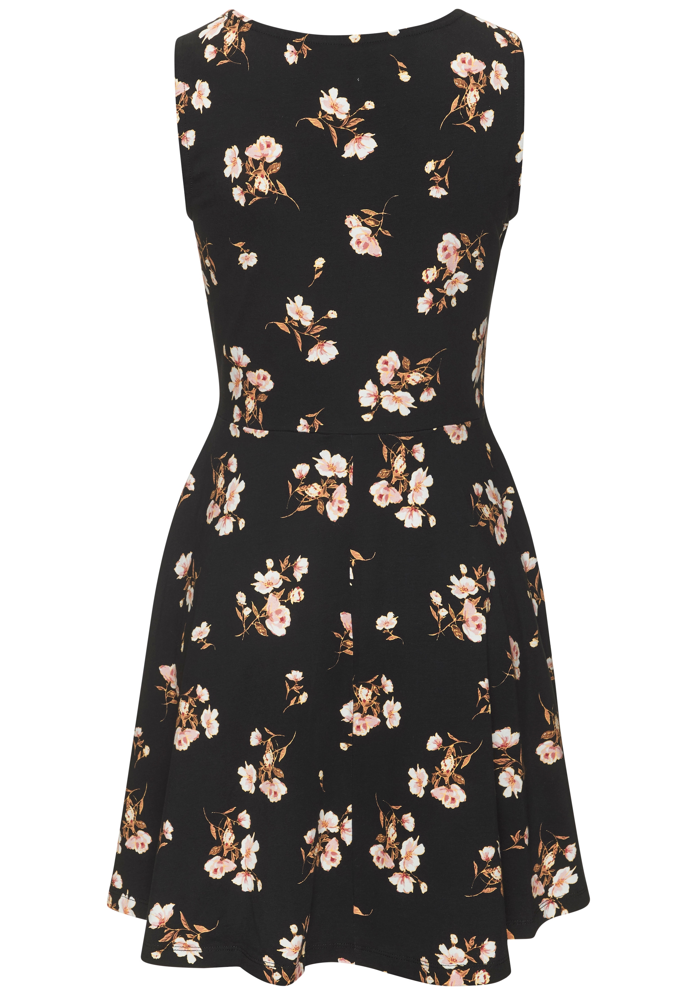 Vivance Strandkleid »mit Blumenprint« Ohne Taschen Minikleid, Sommerkleid aus Baumwolle, Skaterkleid, Jerseykleid