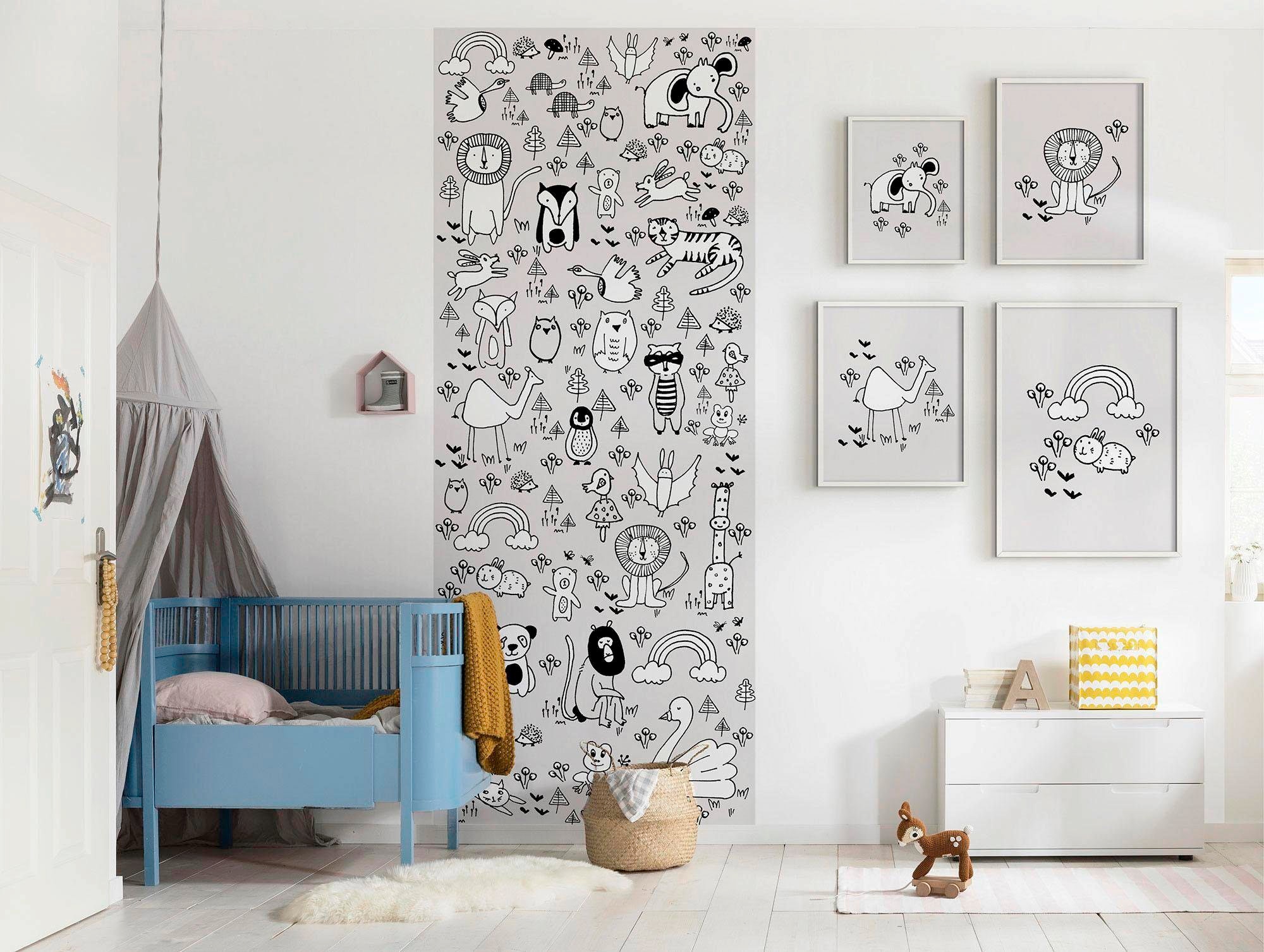 Komar Bild »Scribble Lion«, Tiere, (1 St.), Wandbild zur Dekoration - ohne Rahmen