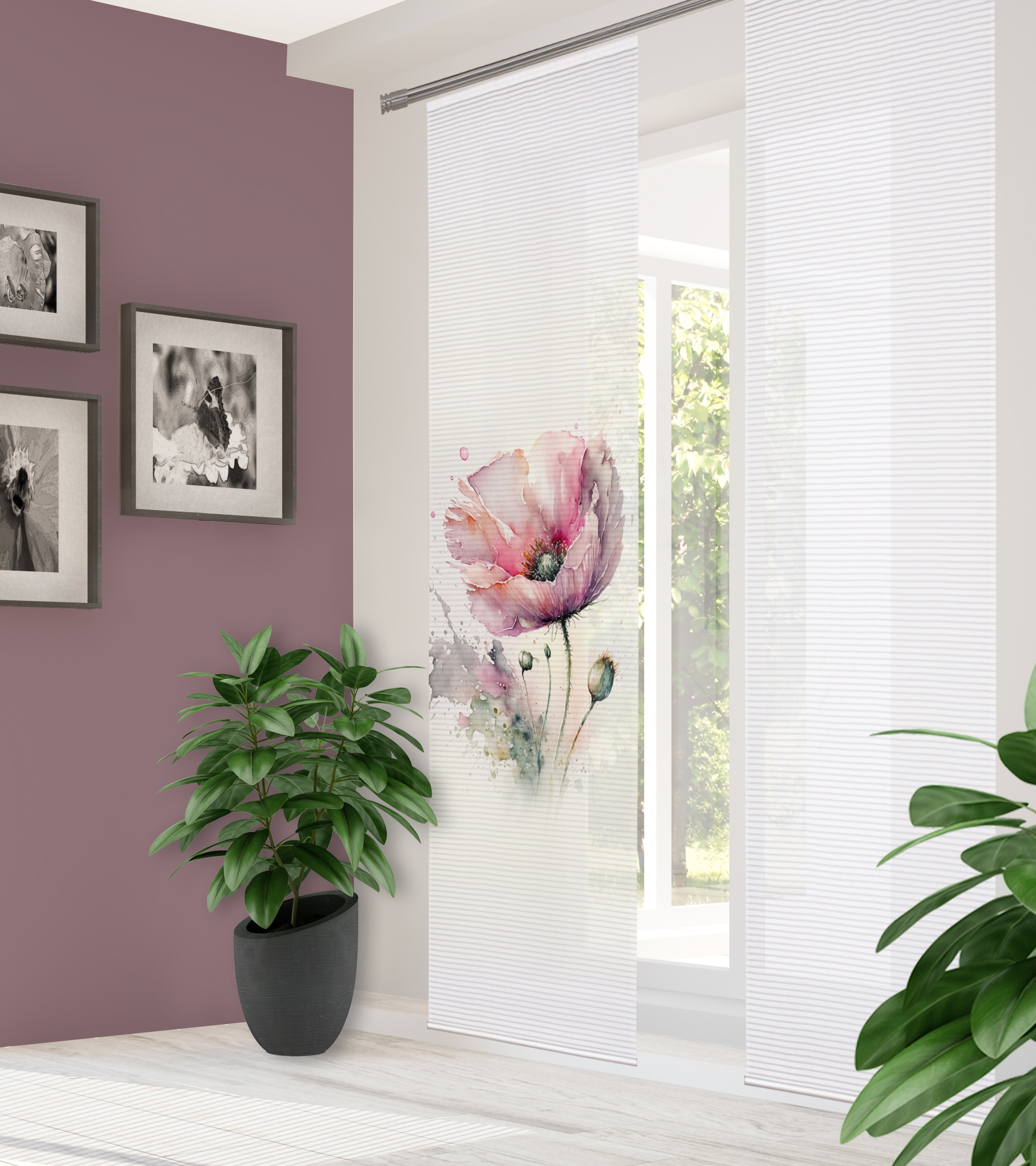 HOME in green Schiebegardine "MELIORA" Paneelwagen 1 Stk. tlg. Bambusoptik, günstig online kaufen