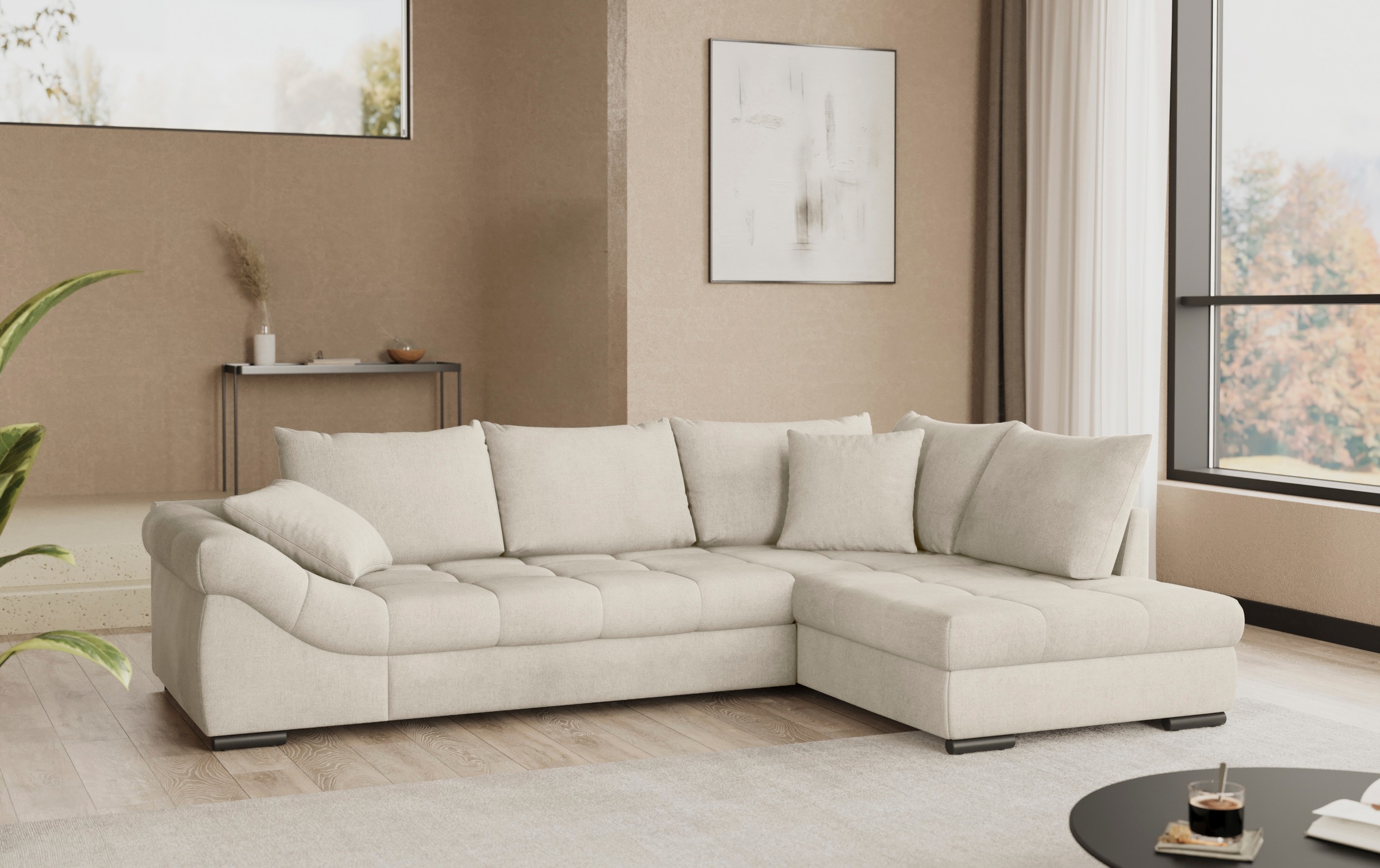 Mr. Couch Ecksofa »Allegro DuraFlex, L-Form«, Hochschläfer-Bettauszug, Kaltschaumpolsterung, bis 140 kg belastbar