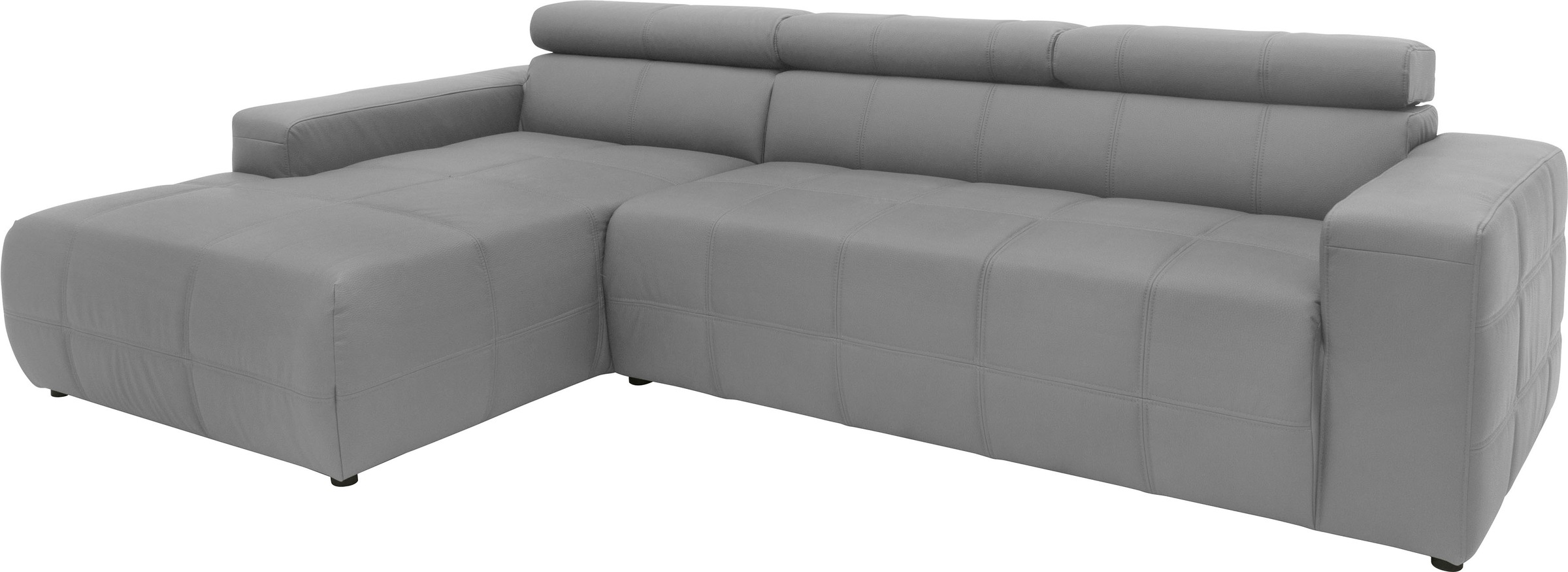 DOMO collection Ecksofa »Brandon Sitzbelastung 140 kg, große Ausführung, B/T/H: 289/177/80 cm«, mit Kopfteilverstellung, wahlweise Sitztiefenverstellung, L-Form