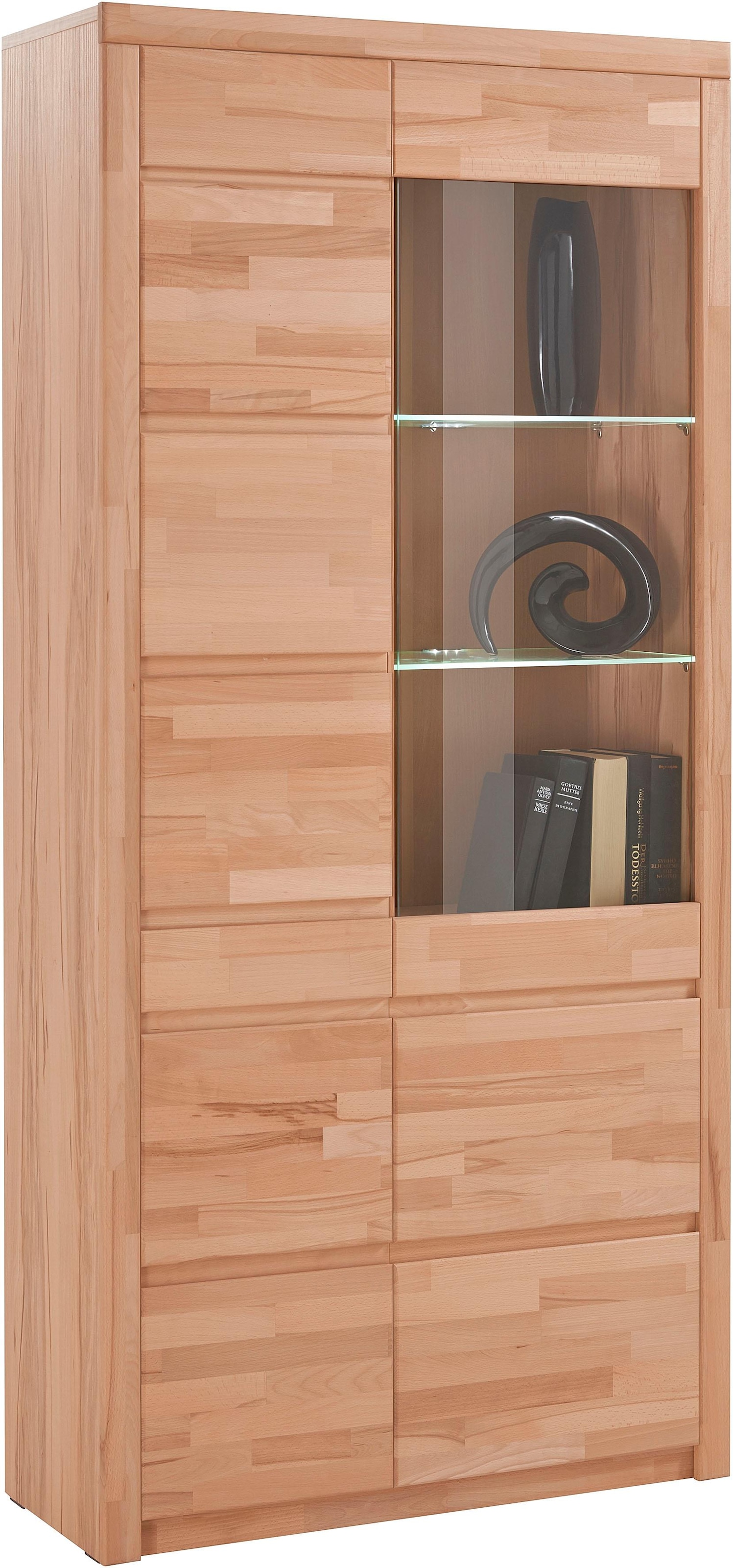 OTTO home Vitrine "SILBEKORG B/T/H: 90/35/190cm, Fronten & Leisten aus Mass günstig online kaufen