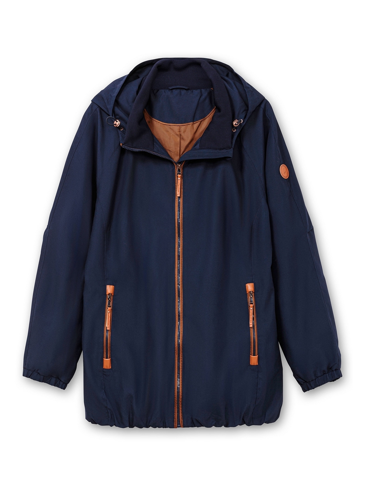Sheego Langjacke »Große Größen«, mit Kapuze, aus Microfaser, mit Kontrastdetails