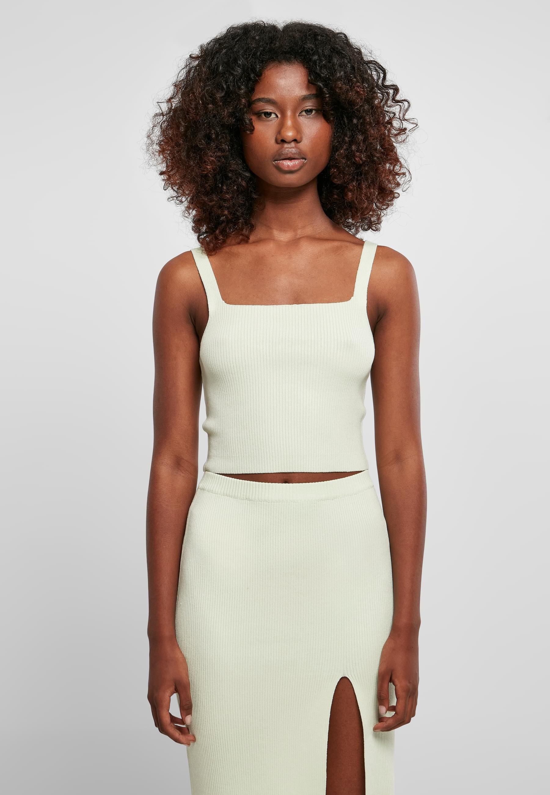 URBAN CLASSICS Muskelshirt »Urban Classics Damen Ladies Cropped Knit Top«, (1 tlg.)