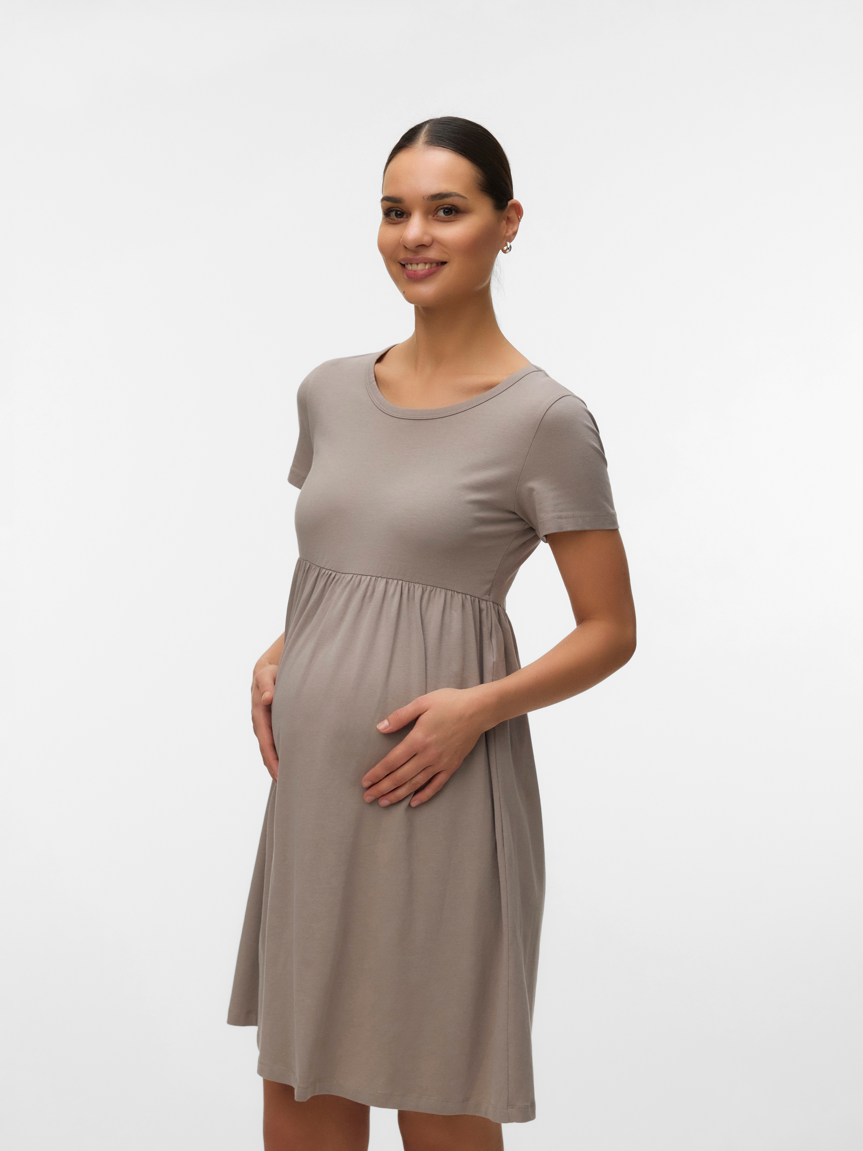 Mamalicious Jerseykleid "MLMIA SS JRS ABK SKATER DRESS NOOS" Baumwollmischung, regular fit