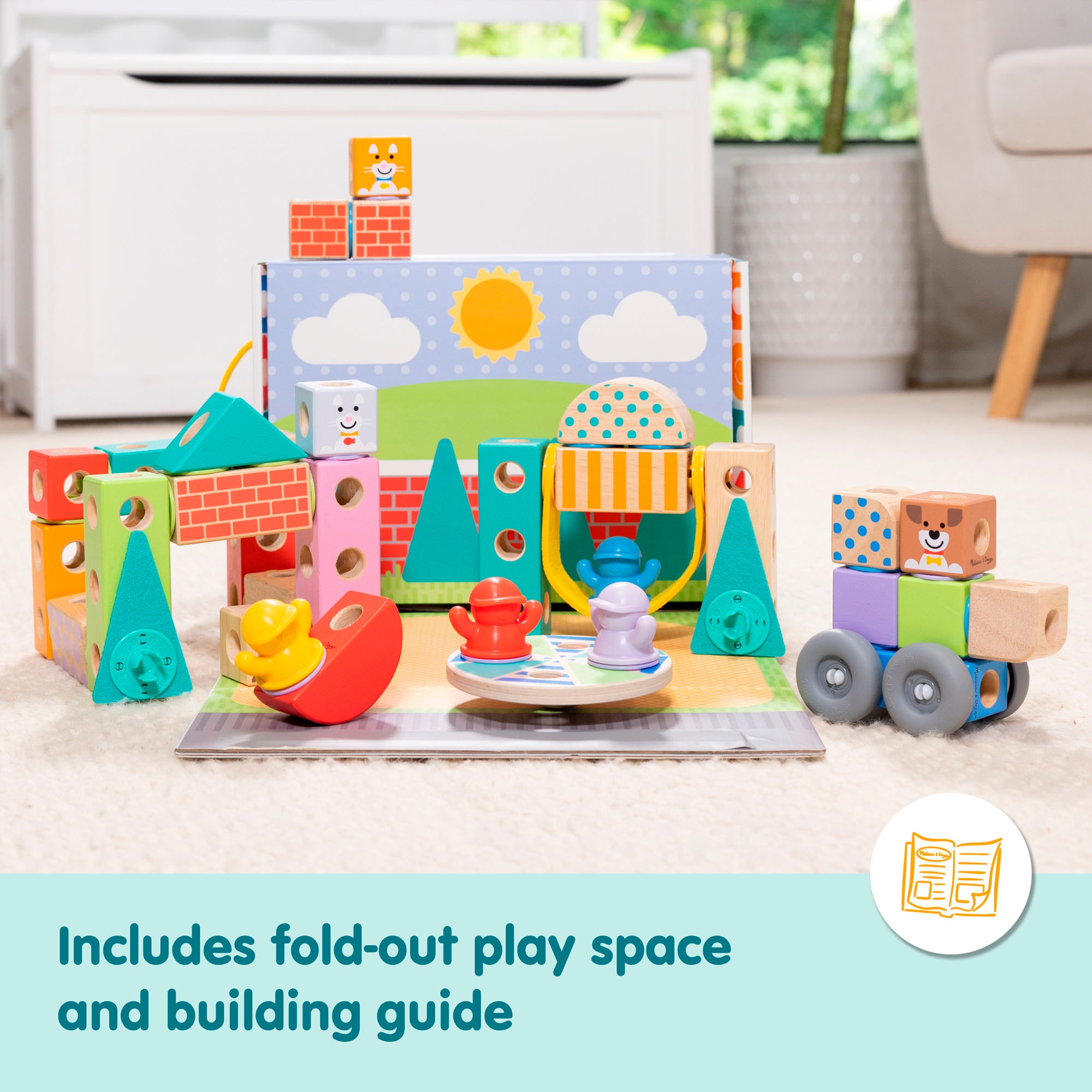 Spin Master Spielbausteine »Melissa & Doug Blockables Stadt«, (73 St.)