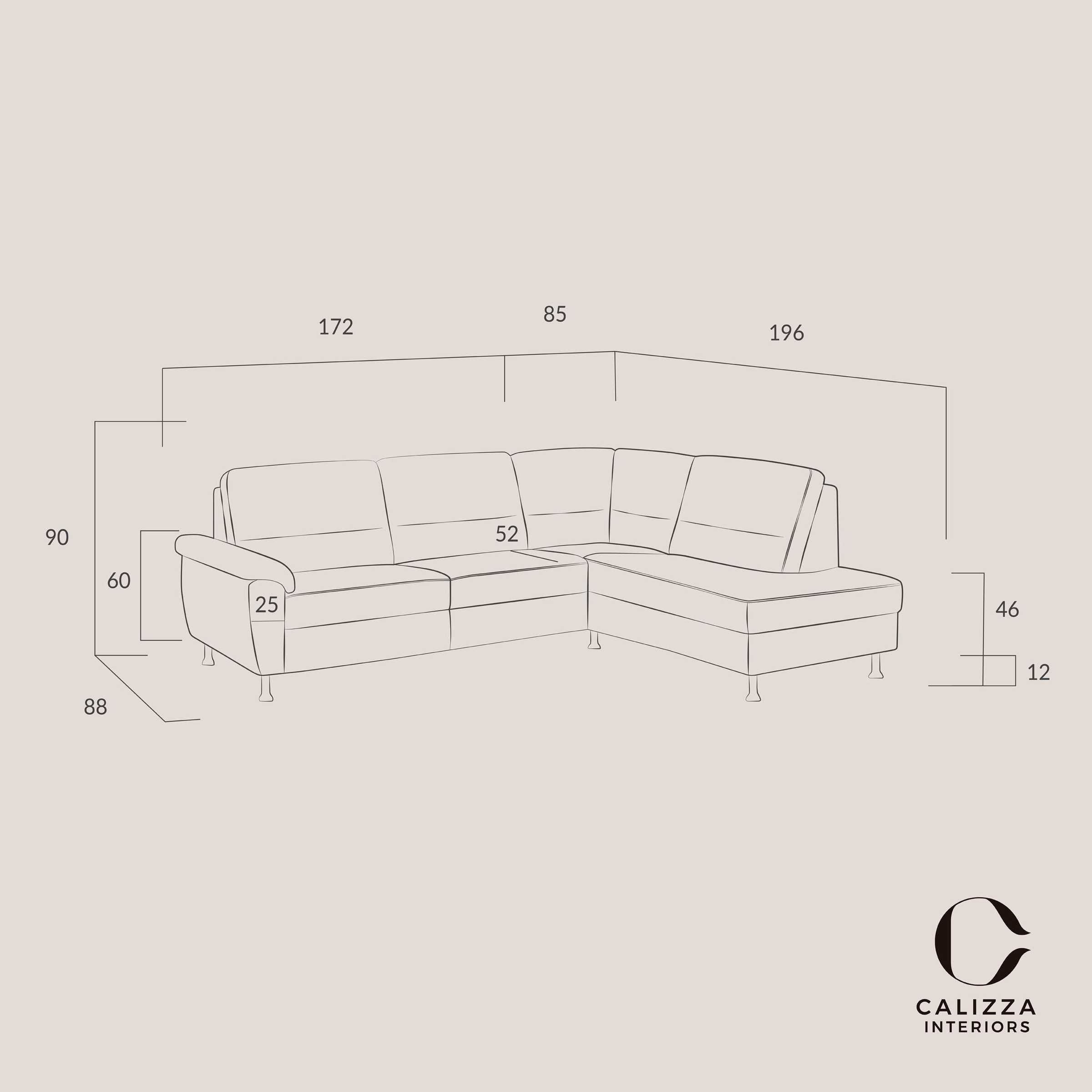 CALIZZA INTERIORS Ecksofa »Onyx L-Form«, Ottomane links oder rechts, wahlweise mit Bettfunktion, Breite 257 cm