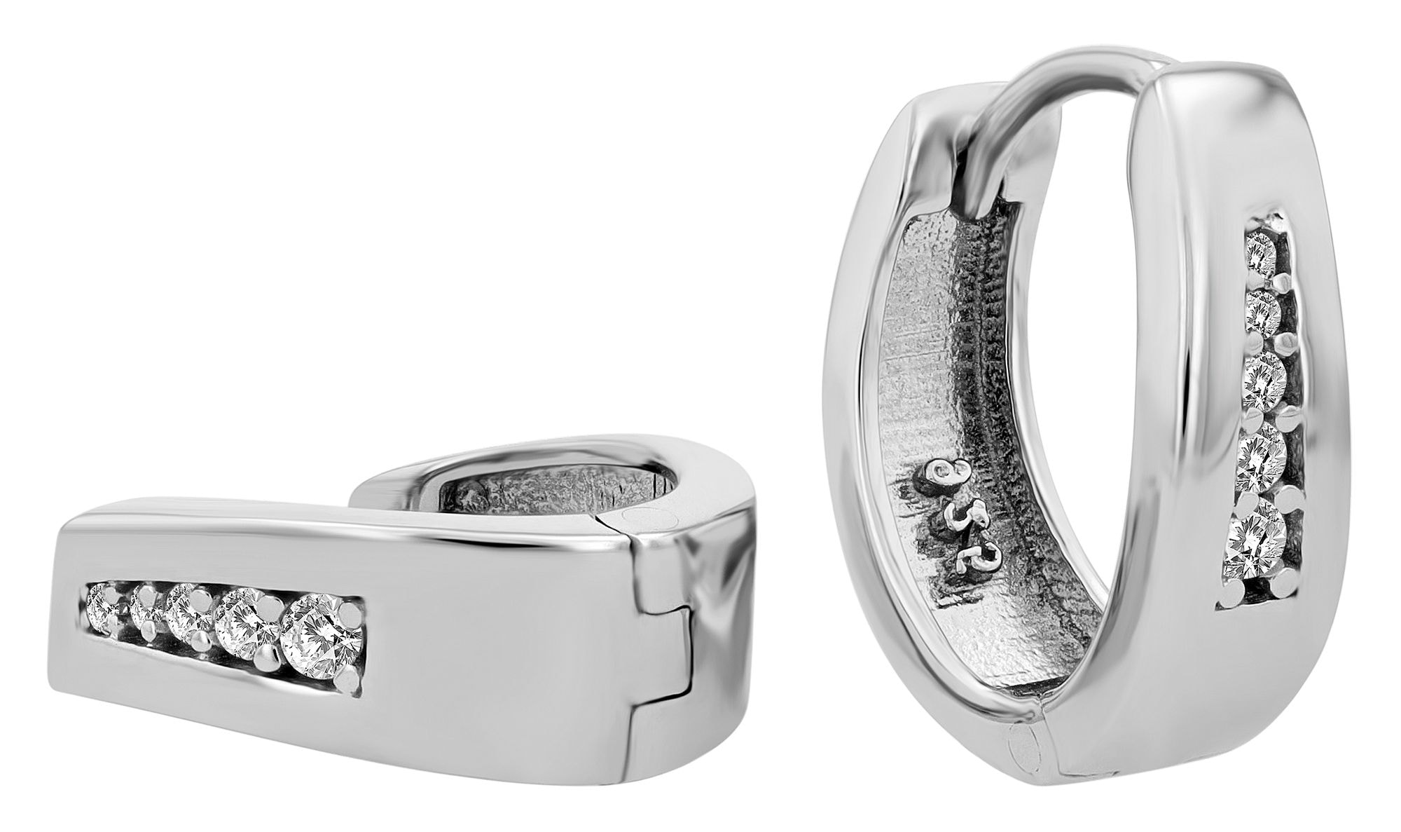 Adelia´s Klappcreolen "Ohrringe – Klappcreole aus 925 Silber mit Zirkonia" Perfekt als Geschenk zum Weihnachten