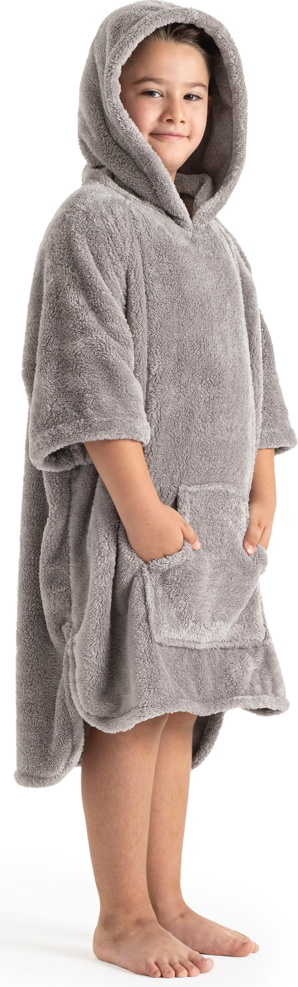 my home Badeponcho »Lillou, für Kinder, ideal für Urlaub oder im Schwimmbad«, (1 St.), weich und kuschelig, Fleece, plüsch, Surfponcho