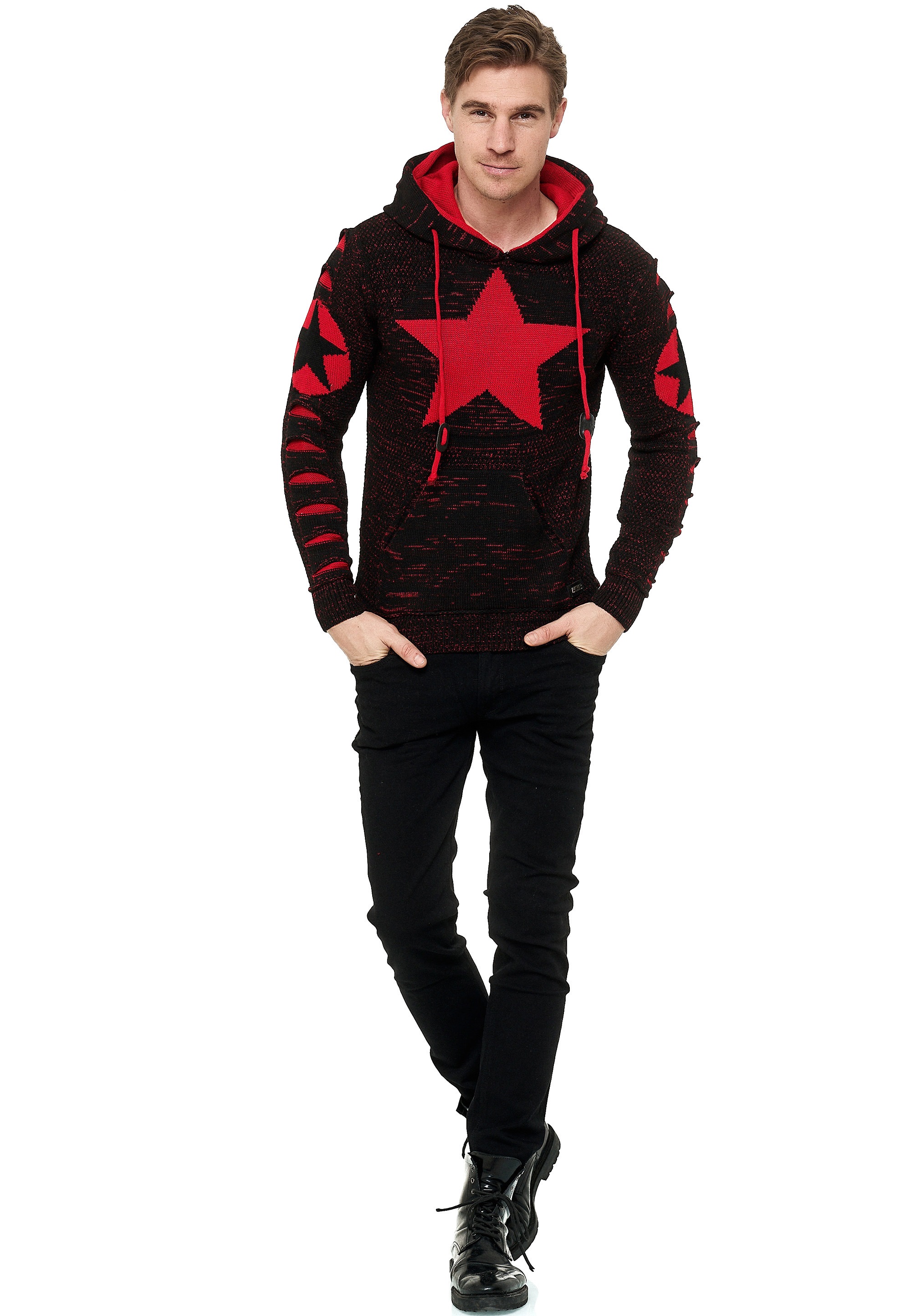 Rusty Neal Kapuzensweatshirt, mit großem Stern-Design