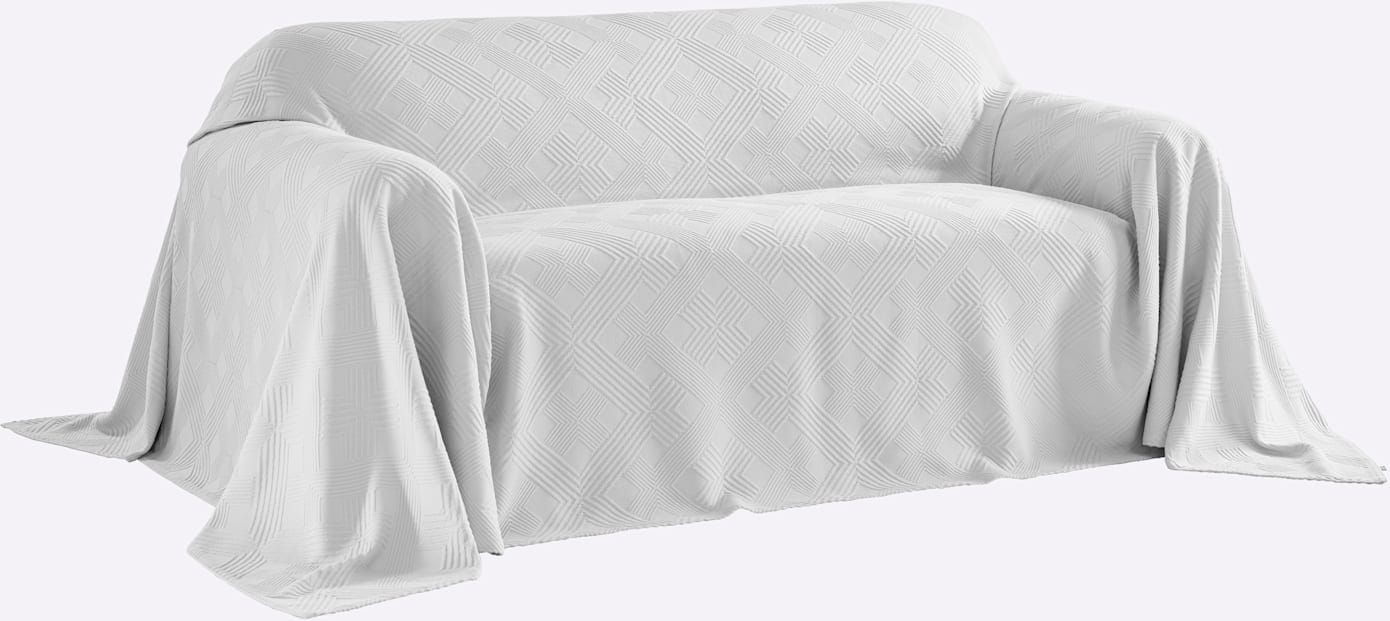 Bettüberwurf, B:250cm L:220cmsanftes weiß, PEREIRA DA CHUNA, 100% Baumwolle, Tagesdecken