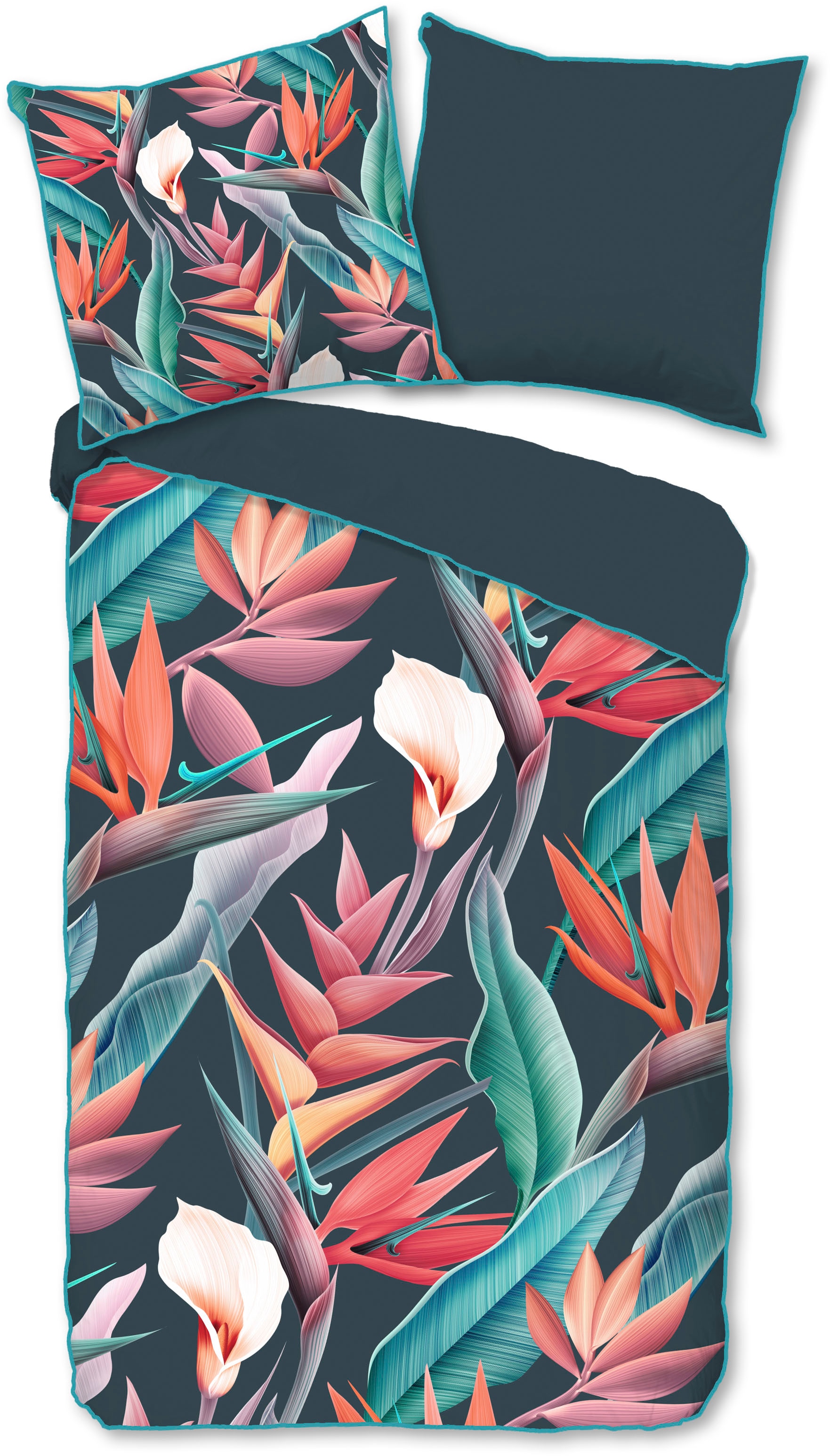 good morning Wendebettwäsche »Linea« 2 100% Baumwolle, Renforcé, Reißverschluss, Wendeoptik, Blumen