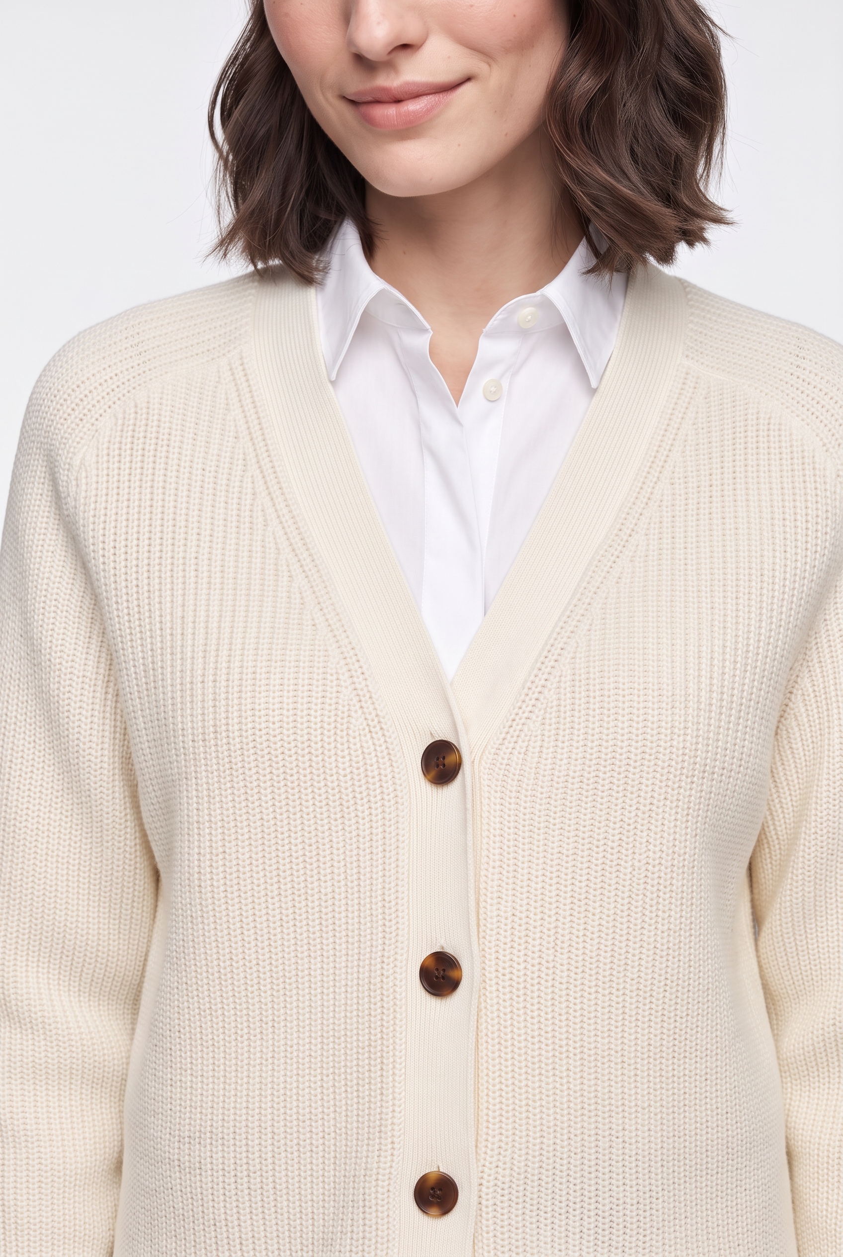 Gant Cardigan »RIBBED KNIT COTTON« Regular fit mit V-Ausschnitt