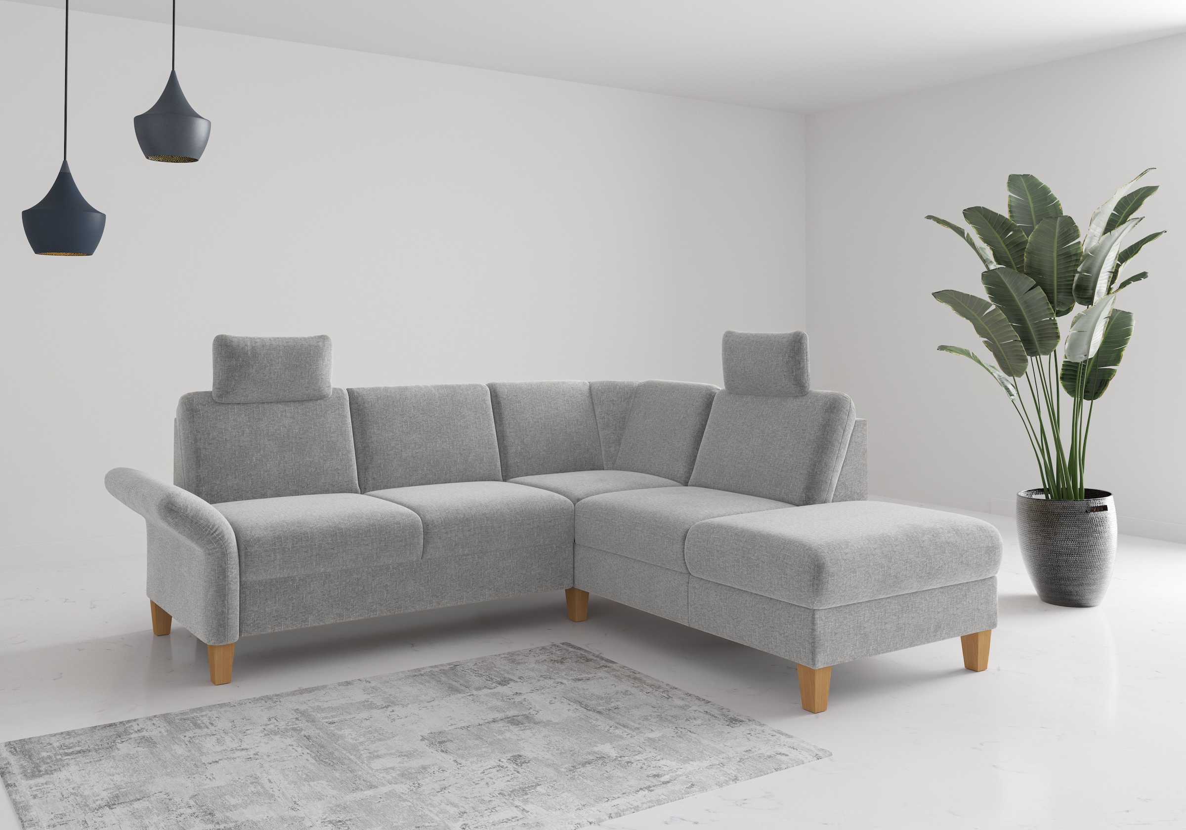 OTTO home Ecksofa "Rochelle, L-Form" wahlweise mit Armteilverstellung, Schlaffunktion und Bettkasten