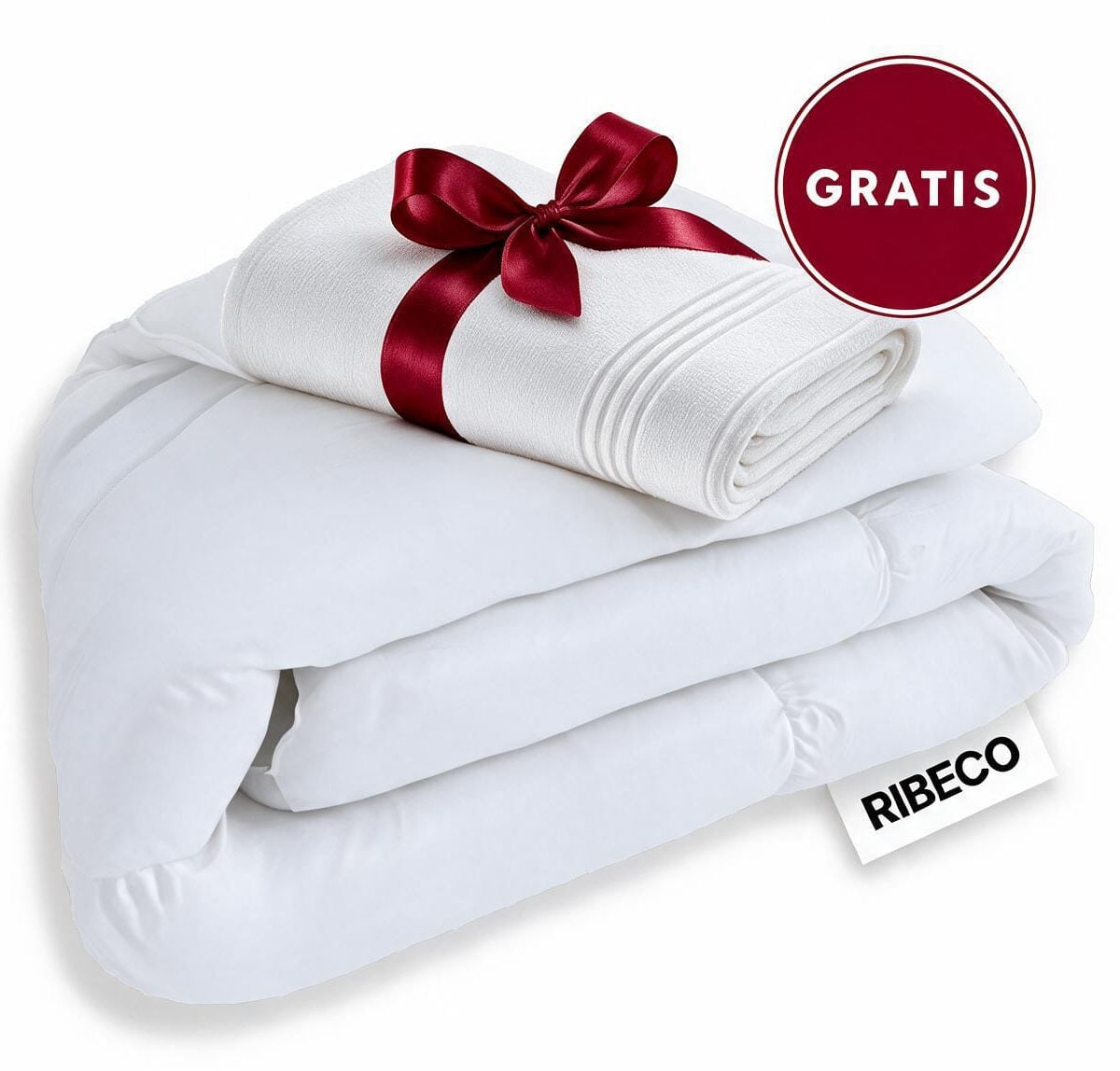 RIBECO Daunenbettdecke »Johanna, Bettdecke  Nur für kurze Zeit! GRATIS ein Handtuch dazu!« leicht Füllung 80Daunen20Federn 1 Stk. tlg. Topseller, Bettdecke in 135x200 cm & weitere Größen,  Made in Germany