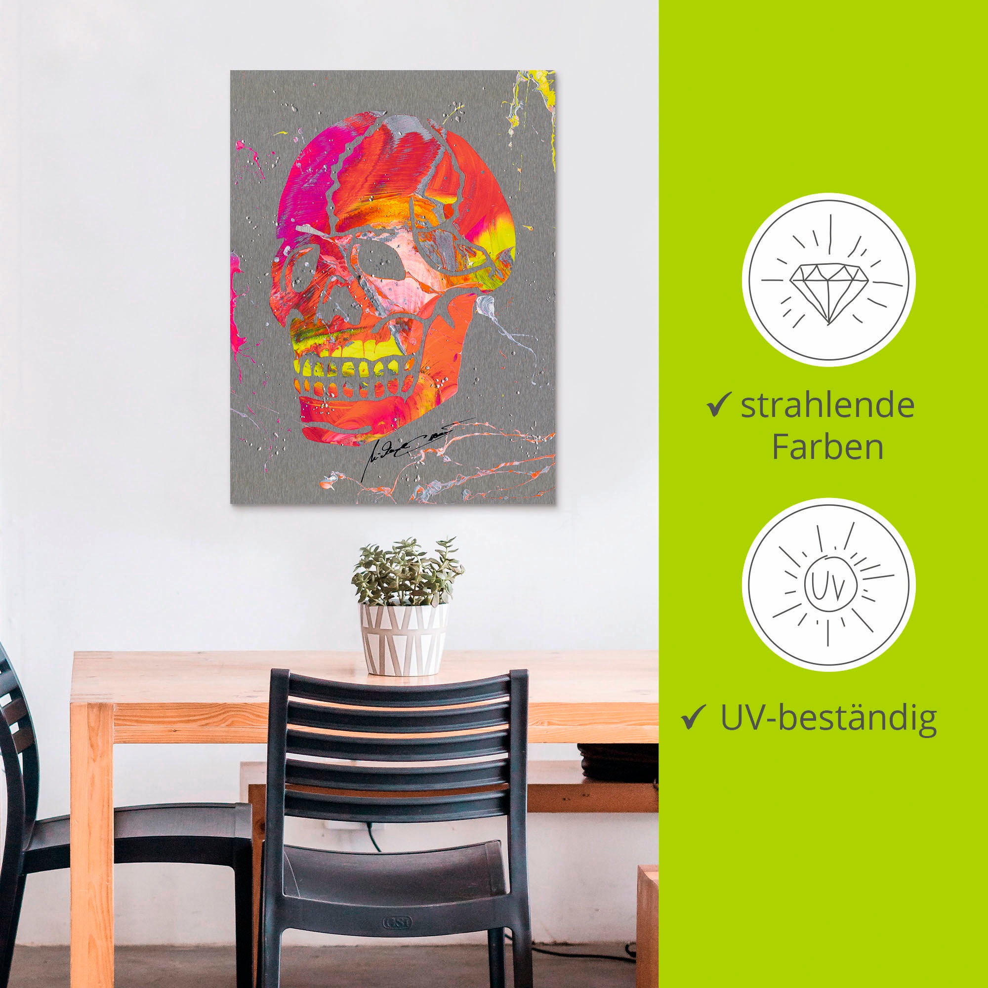 Artland Wandbild »Totenkopf 2«, Körper, (1 St.), als Alubild, Outdoorbild, Wandaufkleber in verschied. Größen