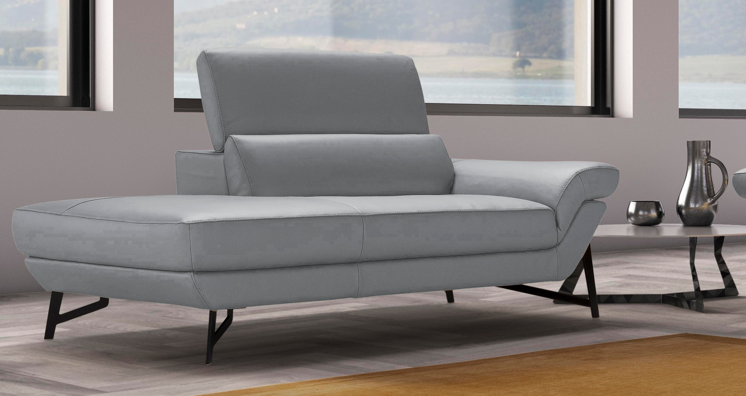 Egoitaliano Ottomane »Narcisa, Designsofa«, mit verstellbarer Kopfstütze, Solitärmöbel als Blickfang