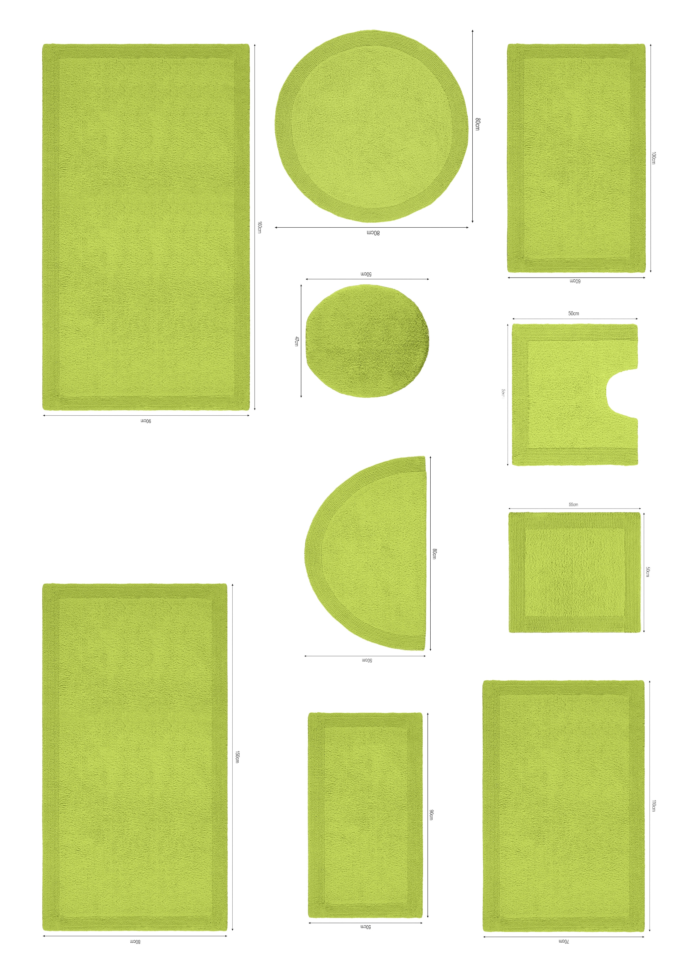 my home Badematte »Kapra, Badvorleger, Badezimmer Teppich« Höhe 14 mm beidseitig nutzbar | fußbodenheizungsgeeignet | strapazierfähig mit Bordüre, Badteppich, Badematte, Baumwolle