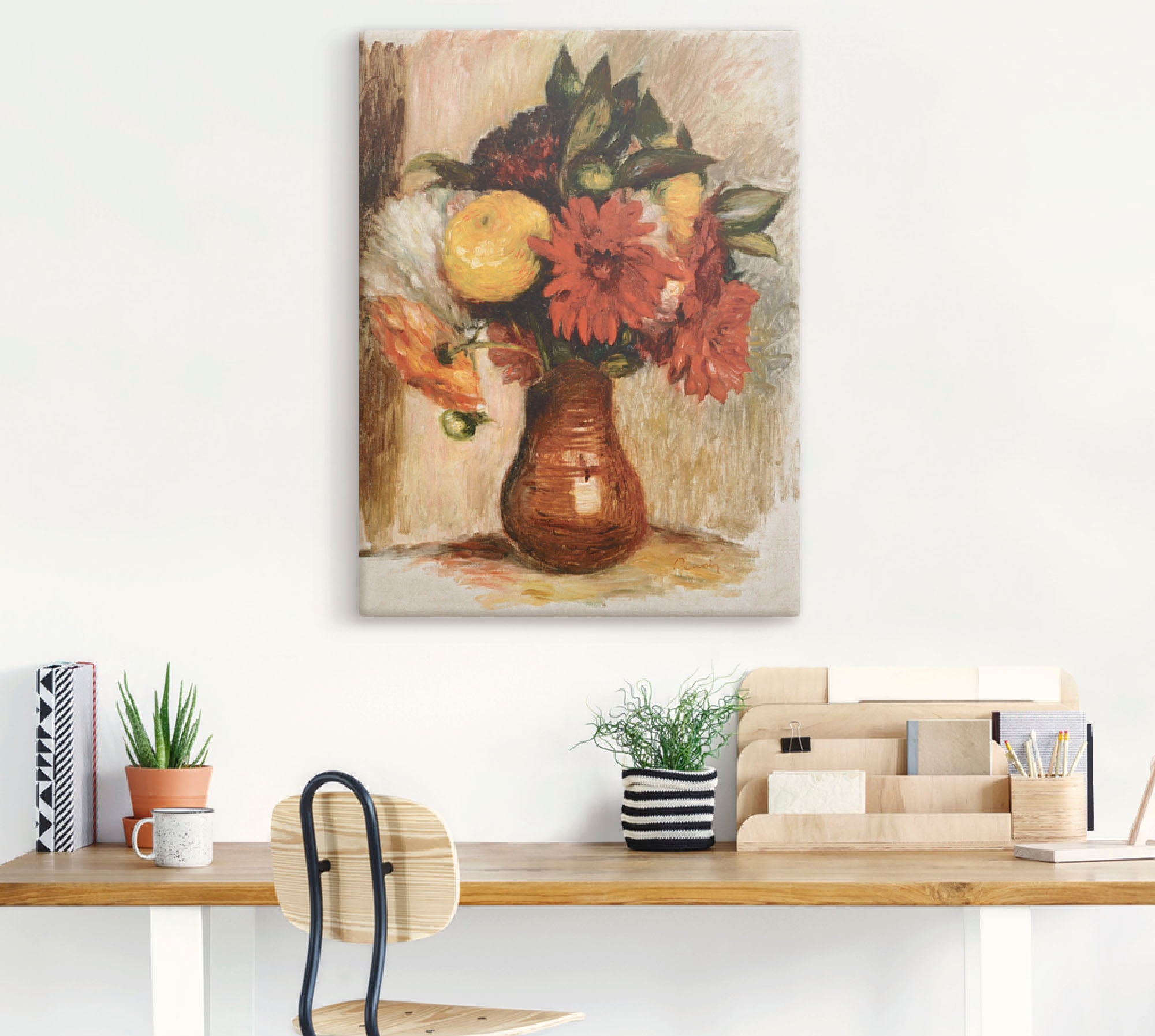 Artland Leinwandbild »Blumenstrauß in einem Krug.«, Arrangements, (1 St.), auf Keilrahmen gespannt