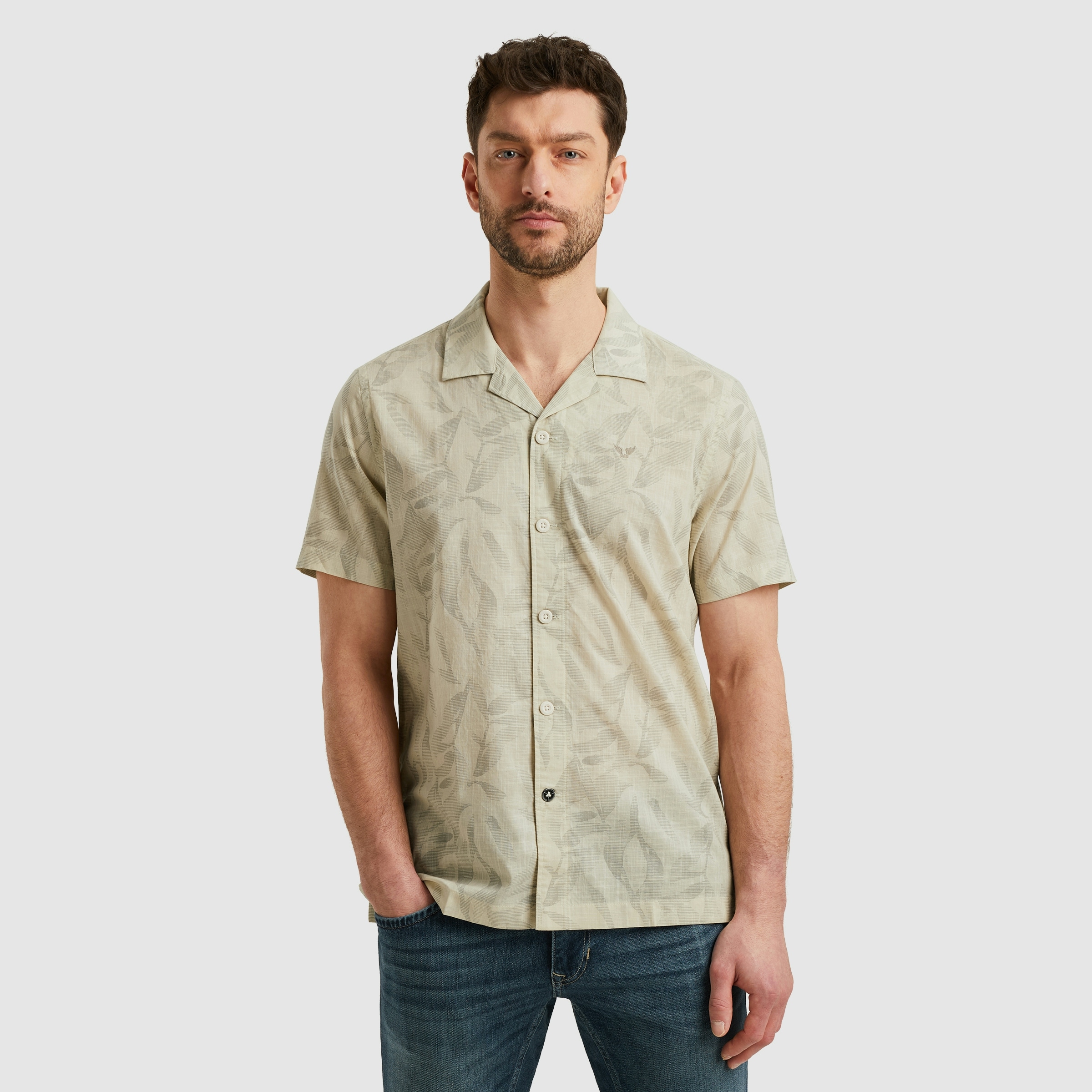 PME LEGEND Kurzarmhemd »Short Sleeve Shirt Print On Ctn Slub«, mit floralem Muster