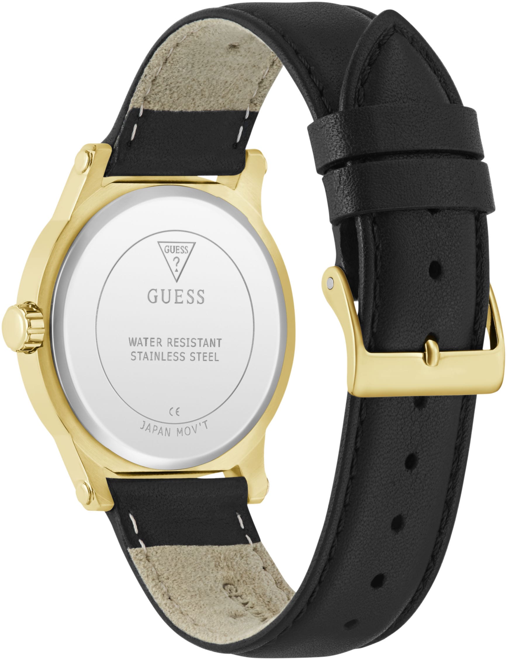 Guess Quarzuhr »ANNETTE«, Armbanduhr, Damenuhr, Lederarmband, analog