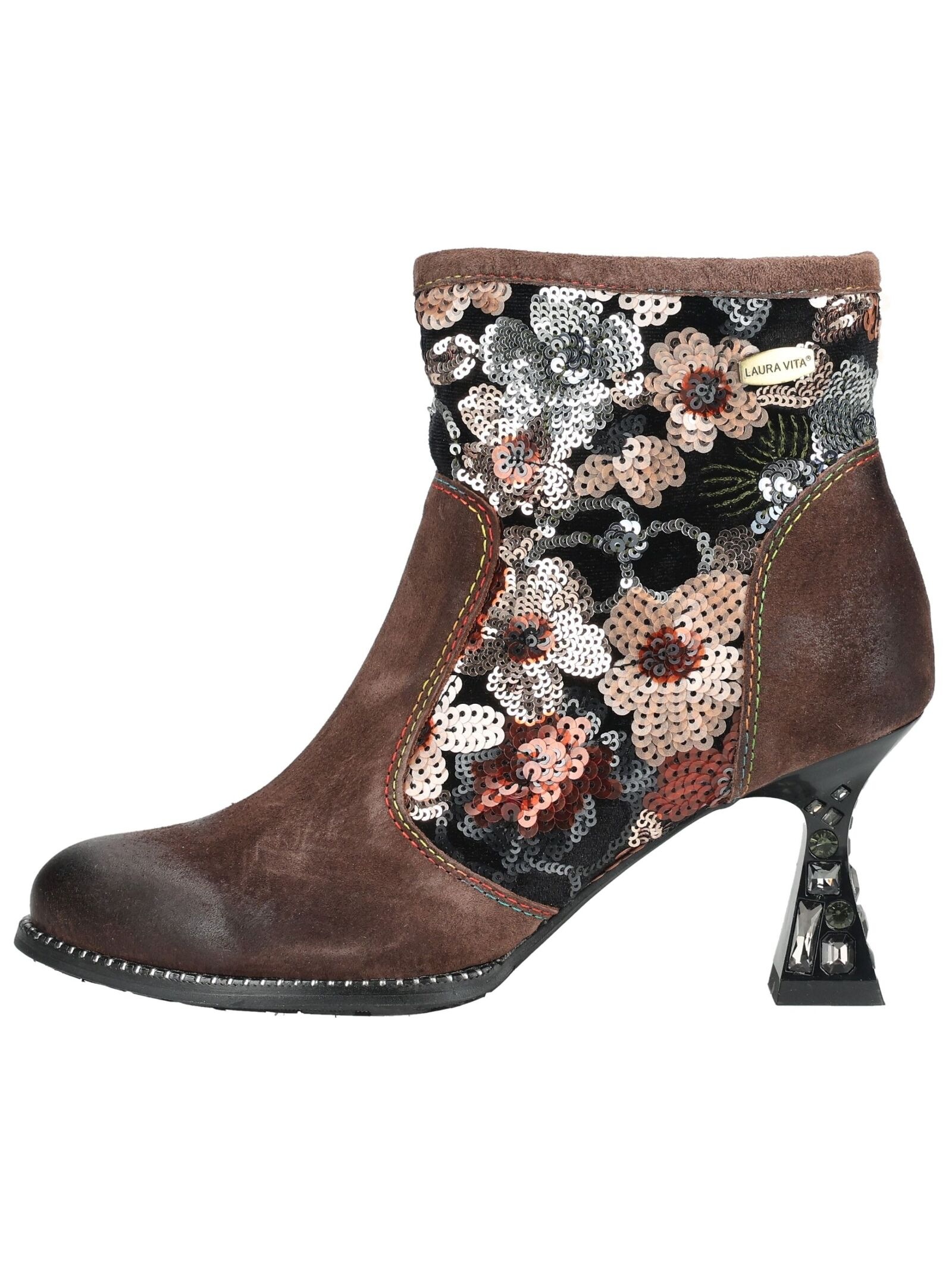 LAURA VITA High-Heel-Stiefelette »LAURA VITA Stiefelette Leder/Textil«