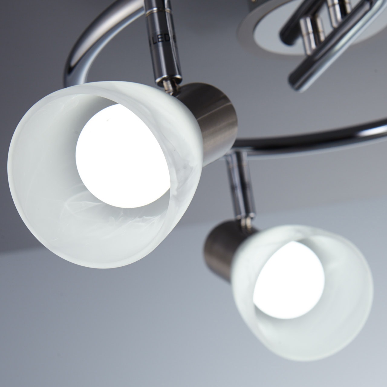 B.K.Licht LED Deckenspot »Lunas«, 3 Deckenleuchte, E14 | flammig-flammig, BAUR Chrom, LED Glas-Lampenschirm, Spots, schwenkbare