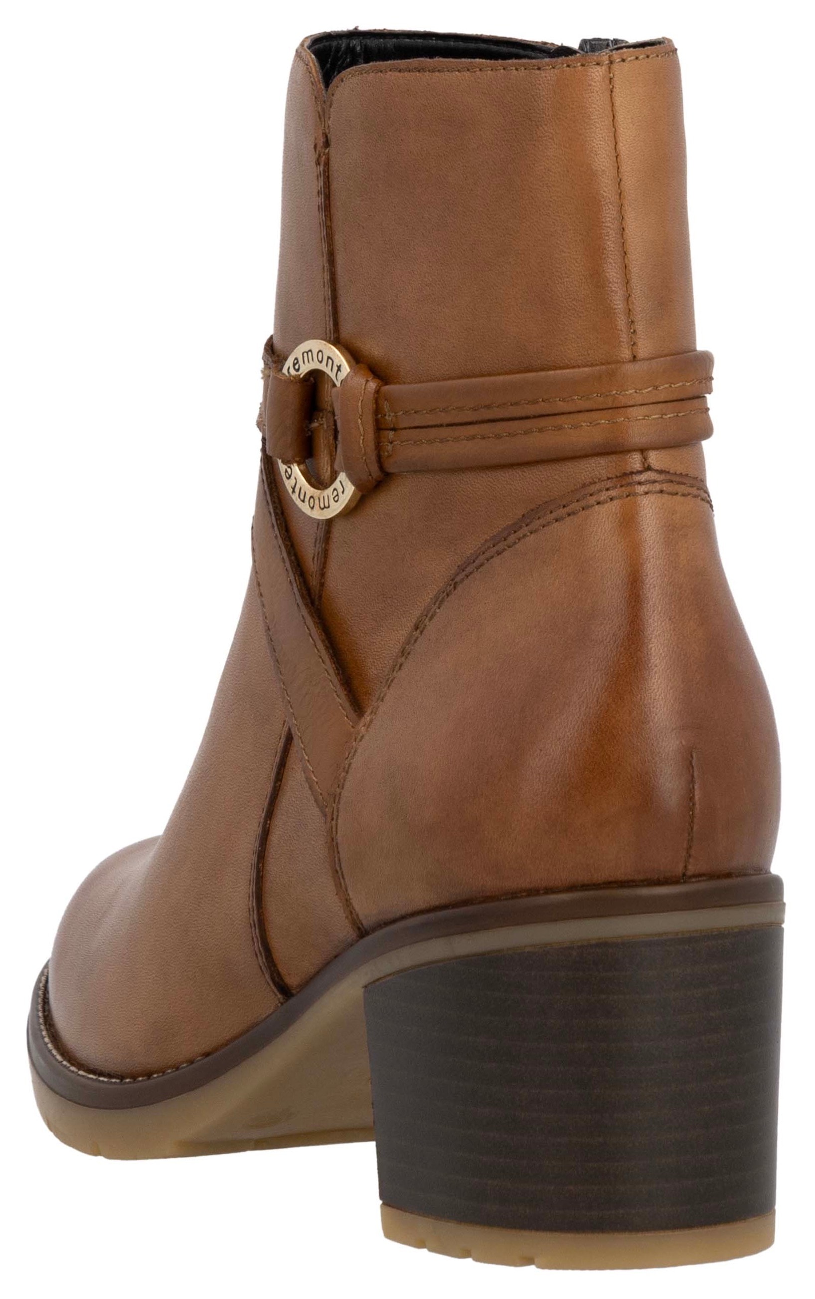 Remonte Stiefelette, Blockabsatz, Herbstmode, Businessschuh mit Innenreißverschluss