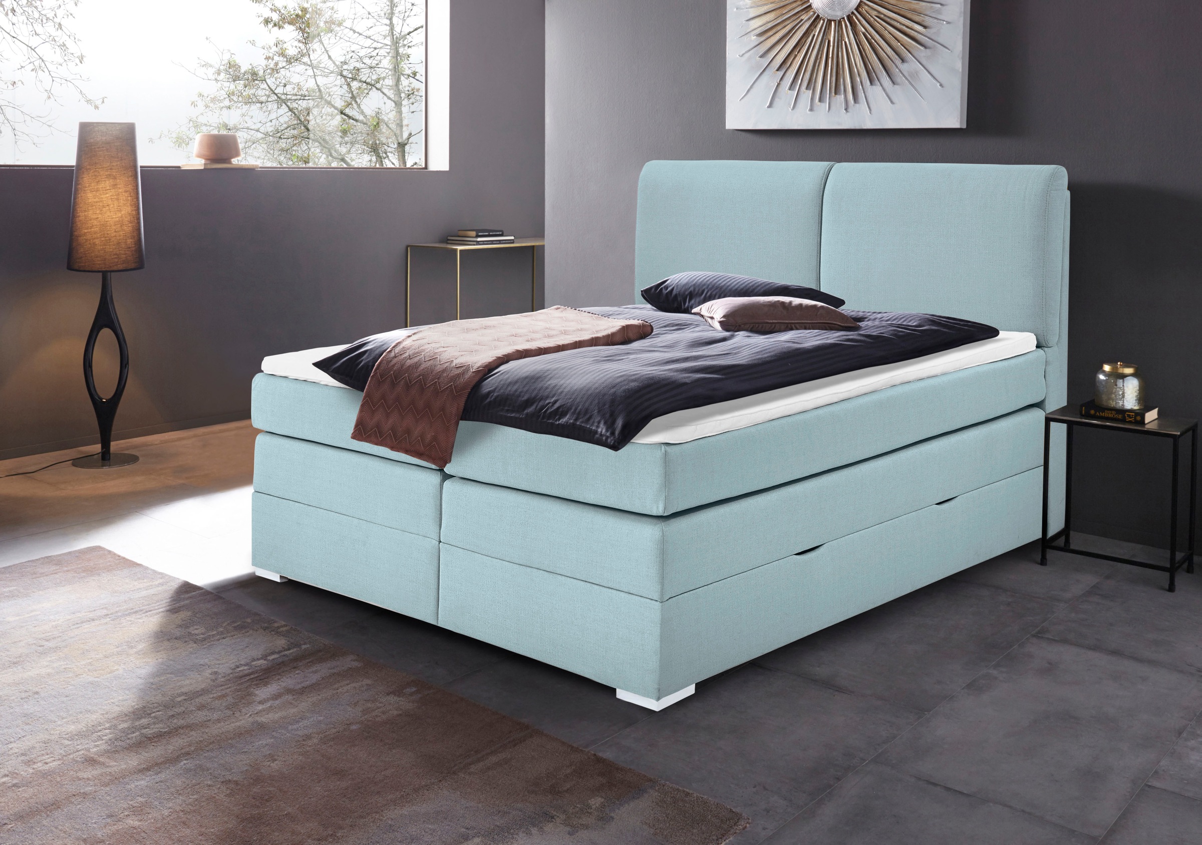 Places of Style Boxspringbett Silvano, (5 St.), inklusive Topper