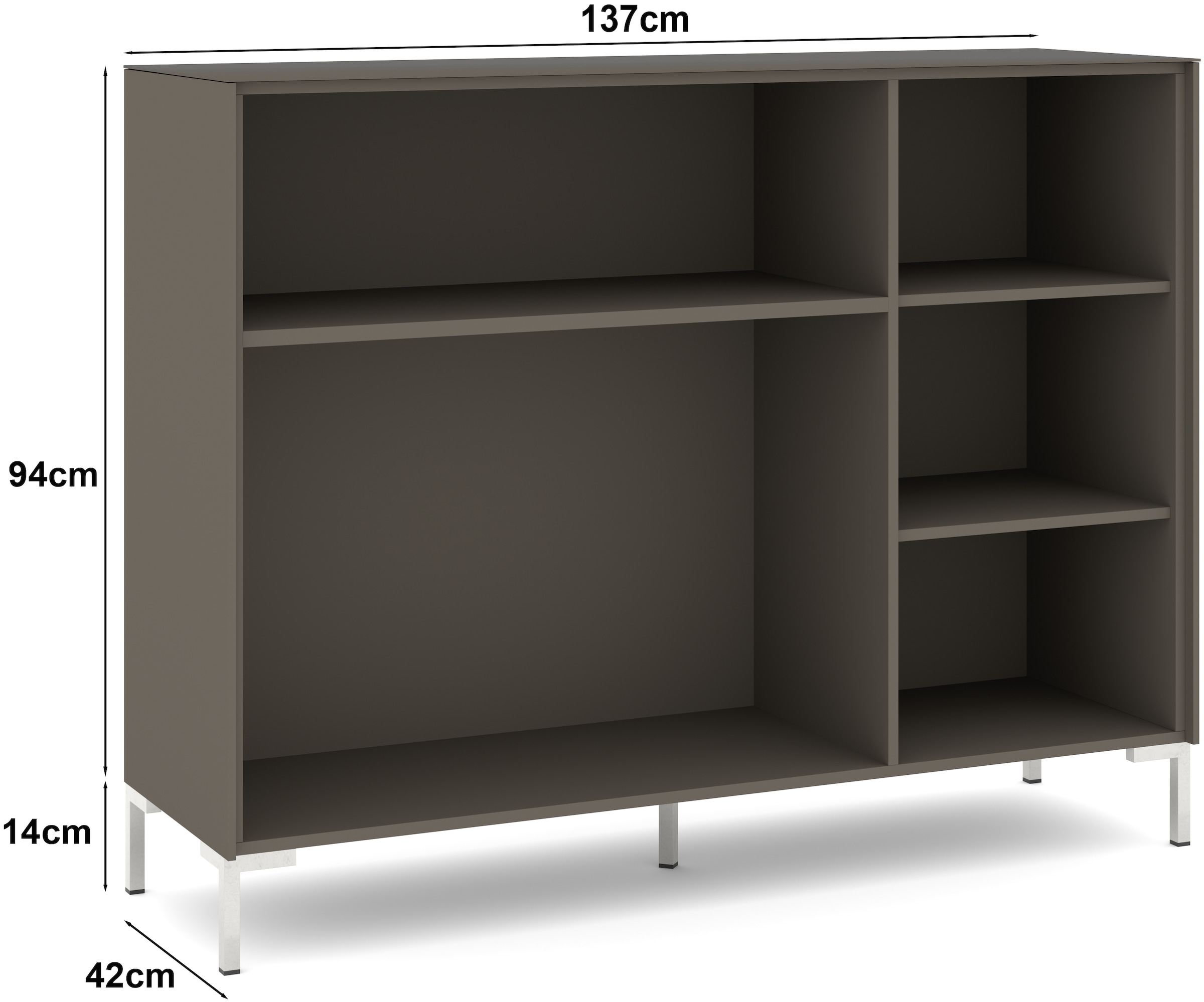 set one by Musterring Sideboard »Reno« 1 Stk. tlg. Mit Winkelfuß in diversen Farben, 108 cm Höhe & Farbauswahl