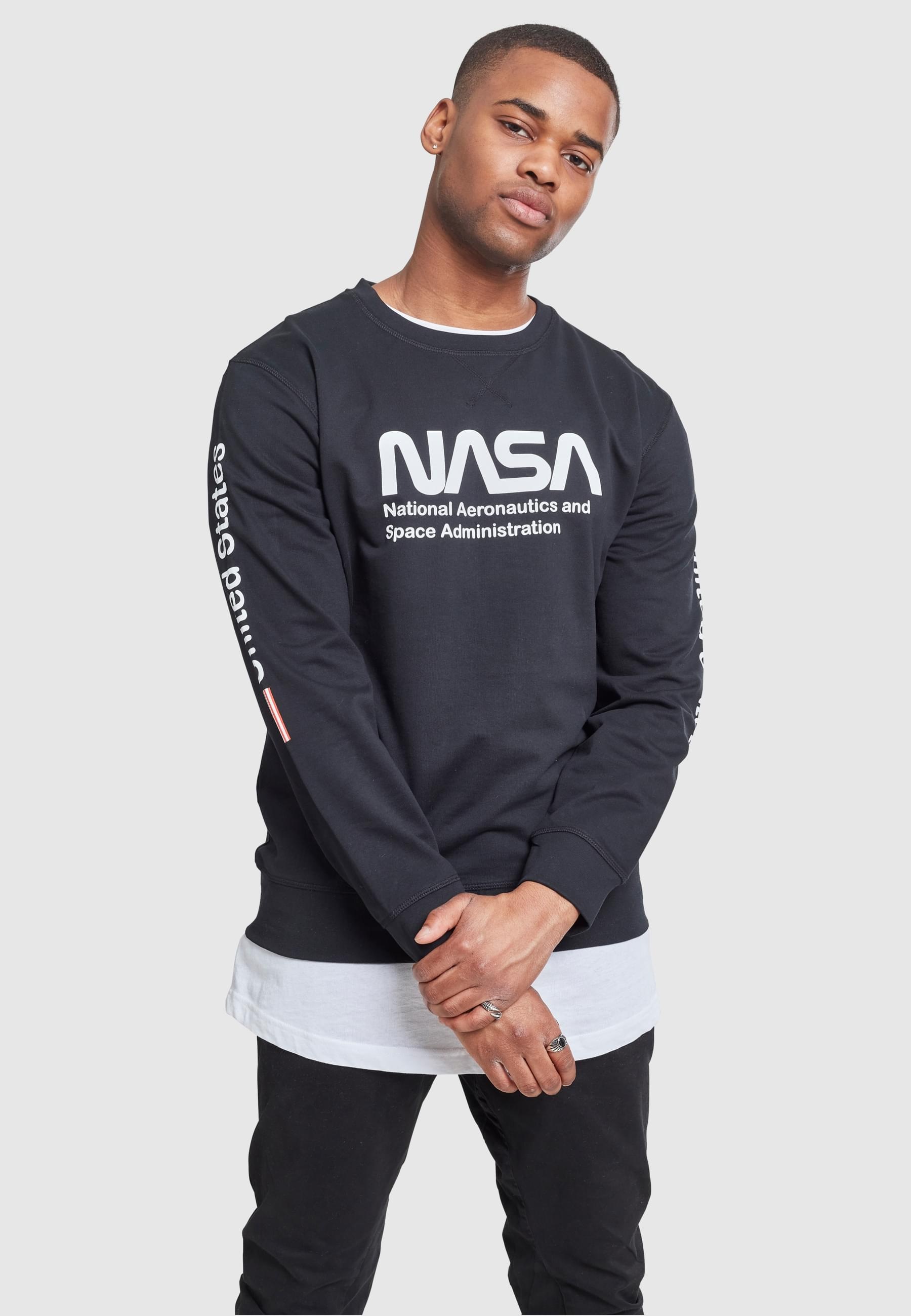 MisterTee Rundhalspullover »MisterTee Herren NASA US Crewneck«, (1 tlg.)
