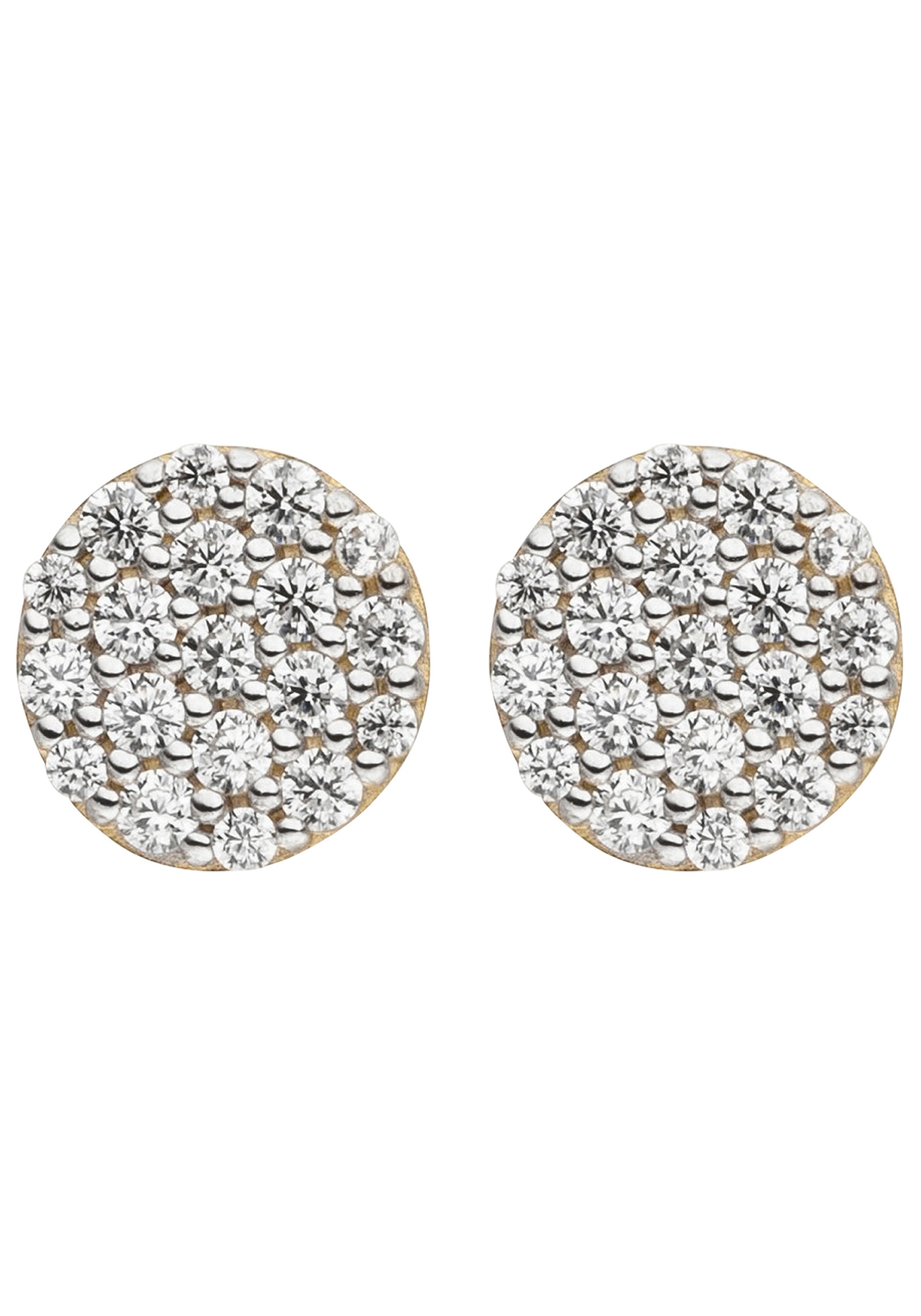 JOBO Paar Ohrstecker »Runde Ohrringe mit 38 Zirkonia« 333 Gold