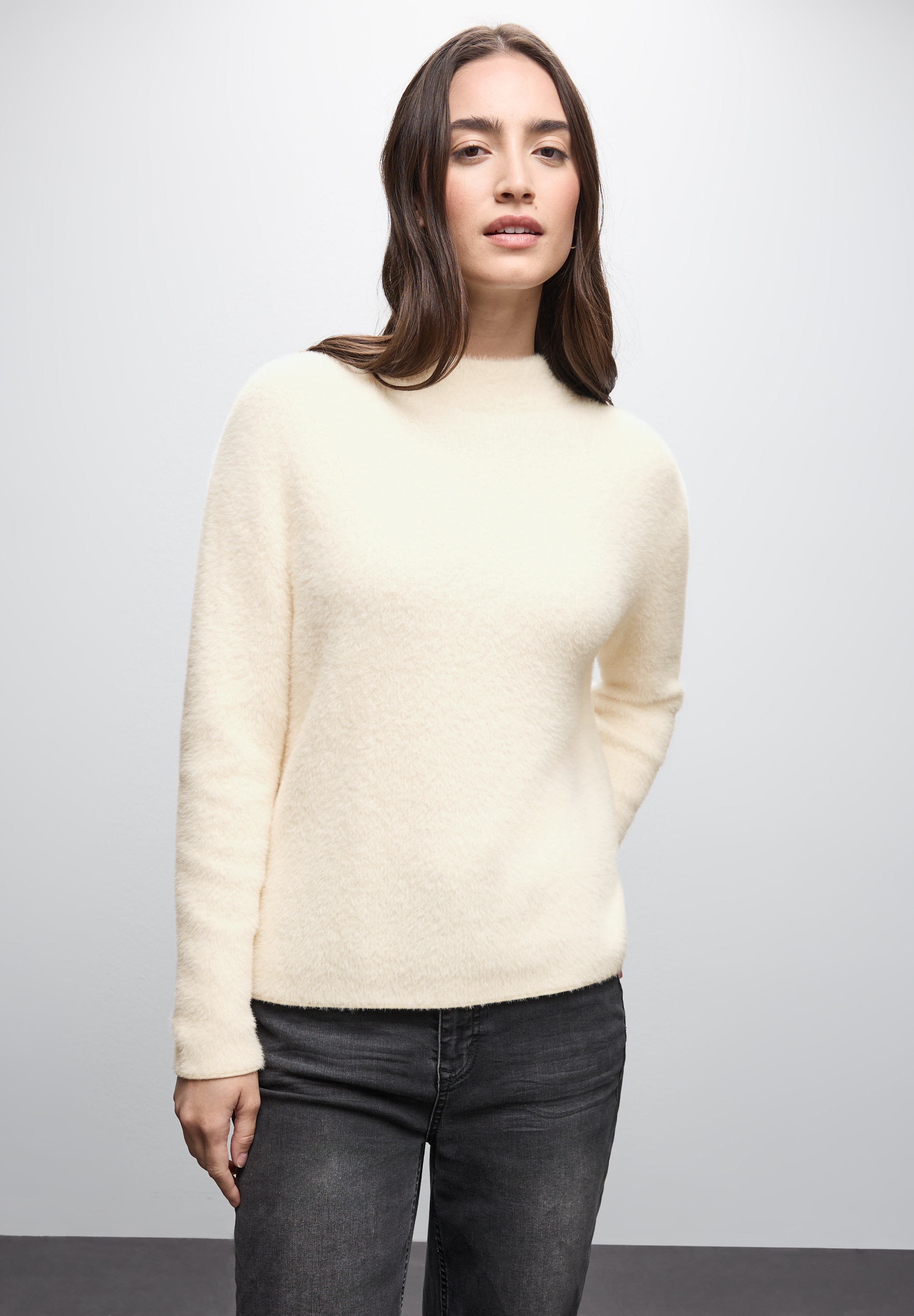 STREET ONE Rundhalspullover in softer Federgarn-Qualität günstig online kaufen
