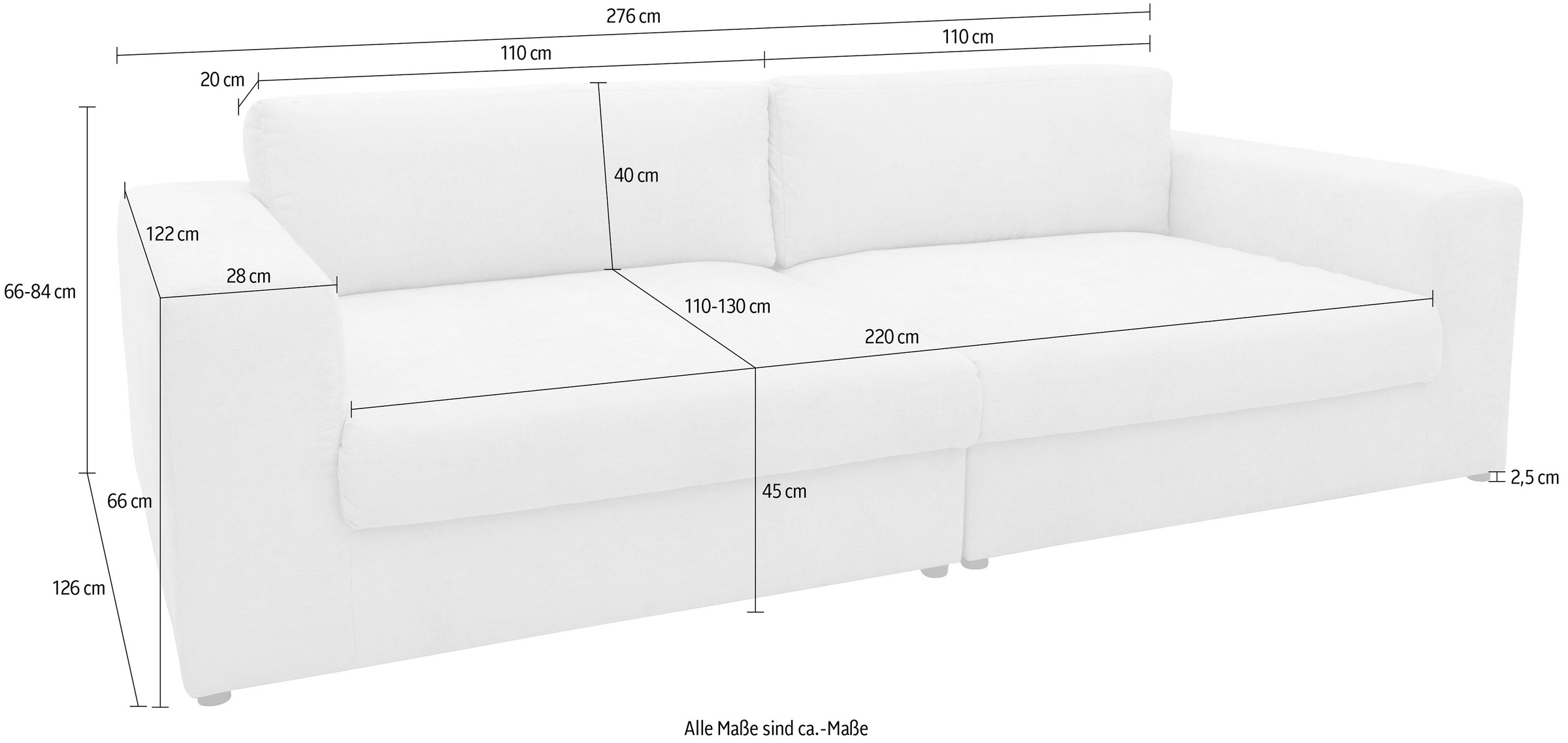 DOMO collection Big-Sofa »800 025«, (2 St.)